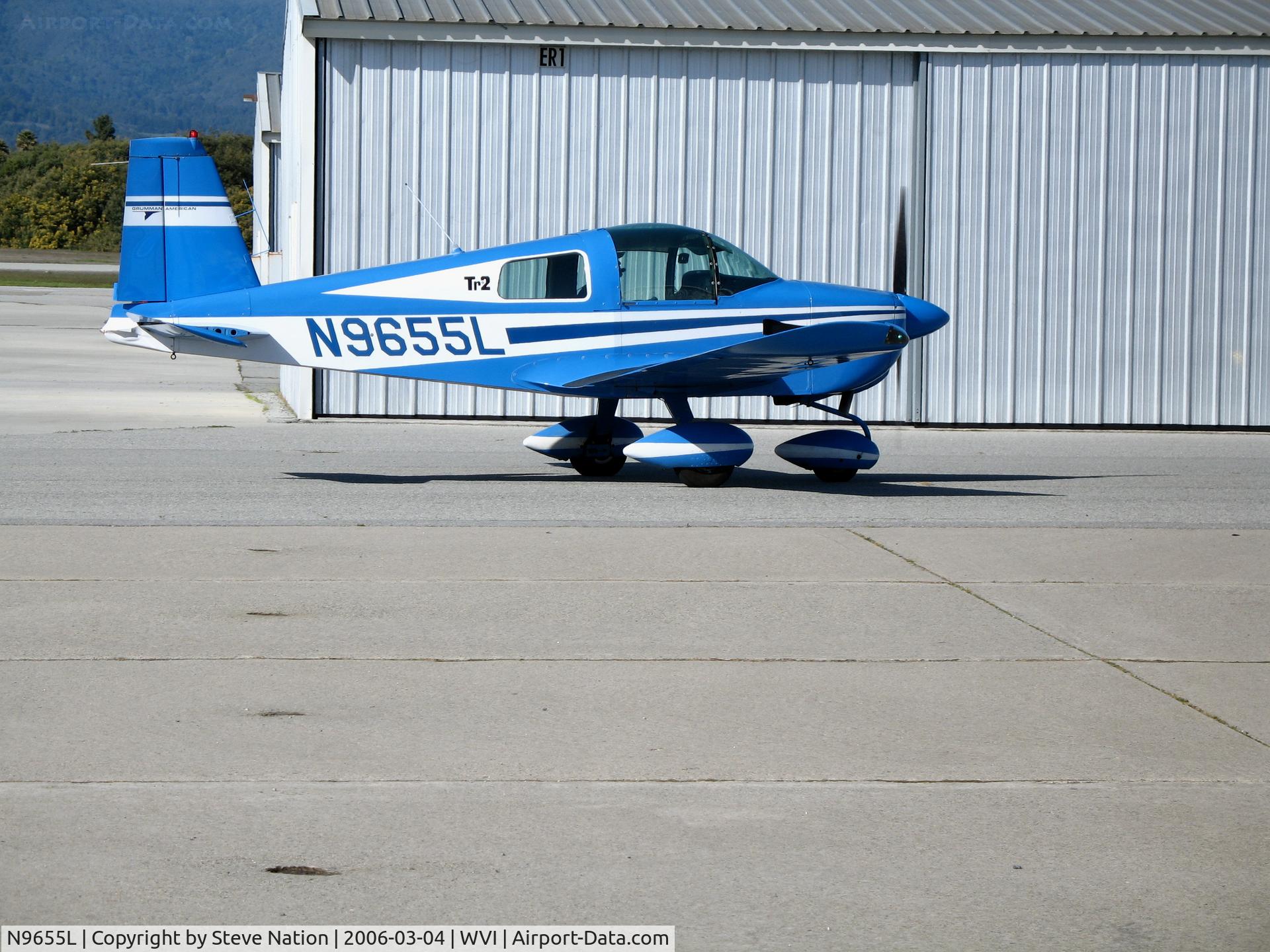 N9655L, 1973 Grumman American AA-1B Trainer C/N AA1B-0155, 1973 Grumman American AA-1B taxying at Watsonville, CA