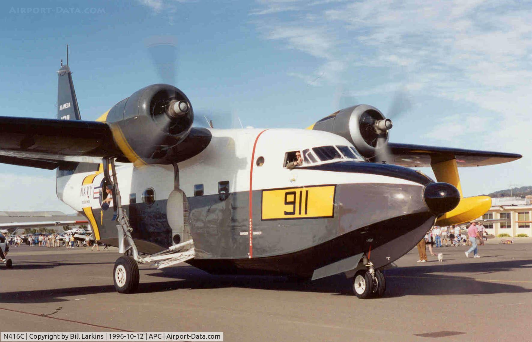 N416C, Grumman HU-16C (UF-1) Albatross C/N G-296, Albatross running up preparing to leave the airport