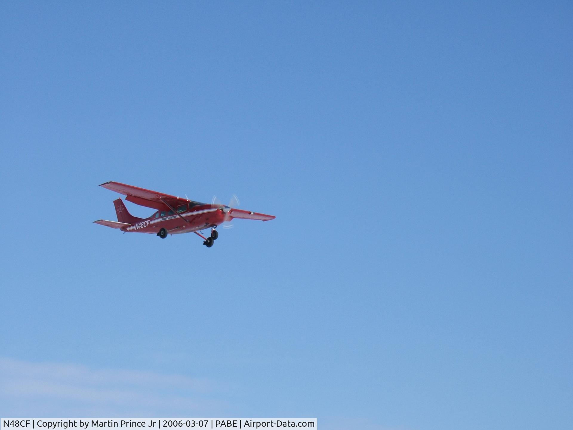 N48CF, 1977 Cessna T207A C/N 20700366, Grant Air on final to Bethel runway 18