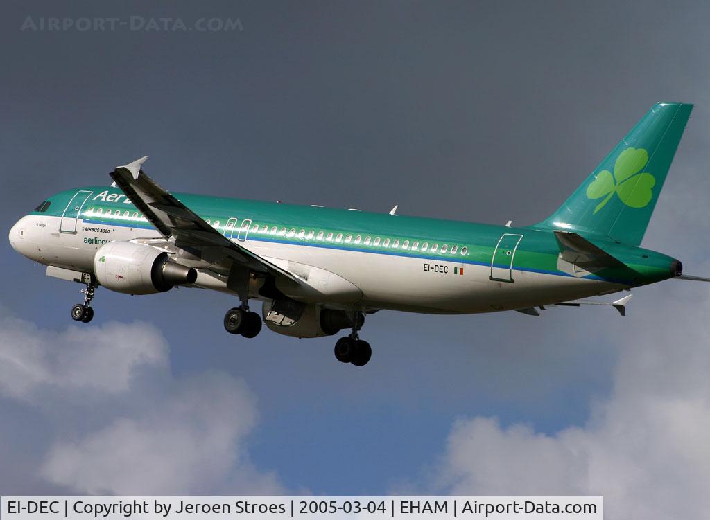 EI-DEC, 2004 Airbus A320-214 C/N 2217, just airborne for a flight to Dublin