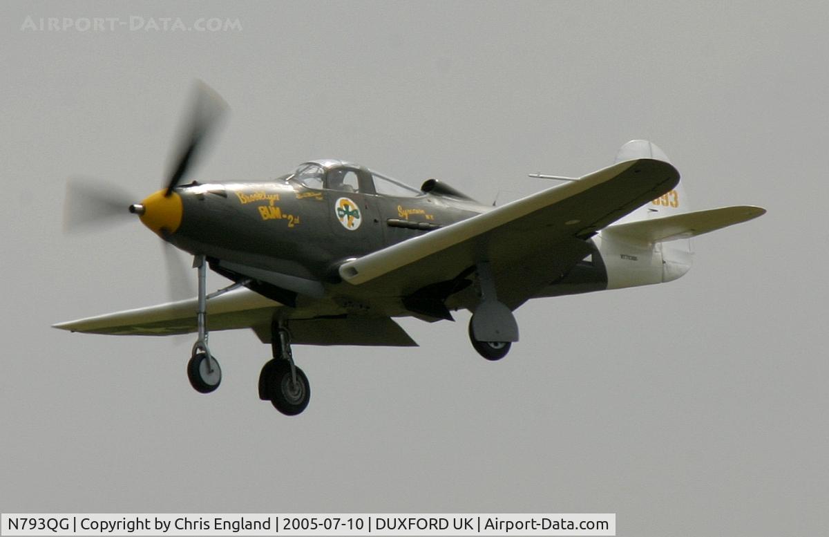 N793QG, 1942 Bell P-39Q-6 Airacobra C/N 26E-397, P-39Q landing after displaying at Duxford Flying Legends 2005
