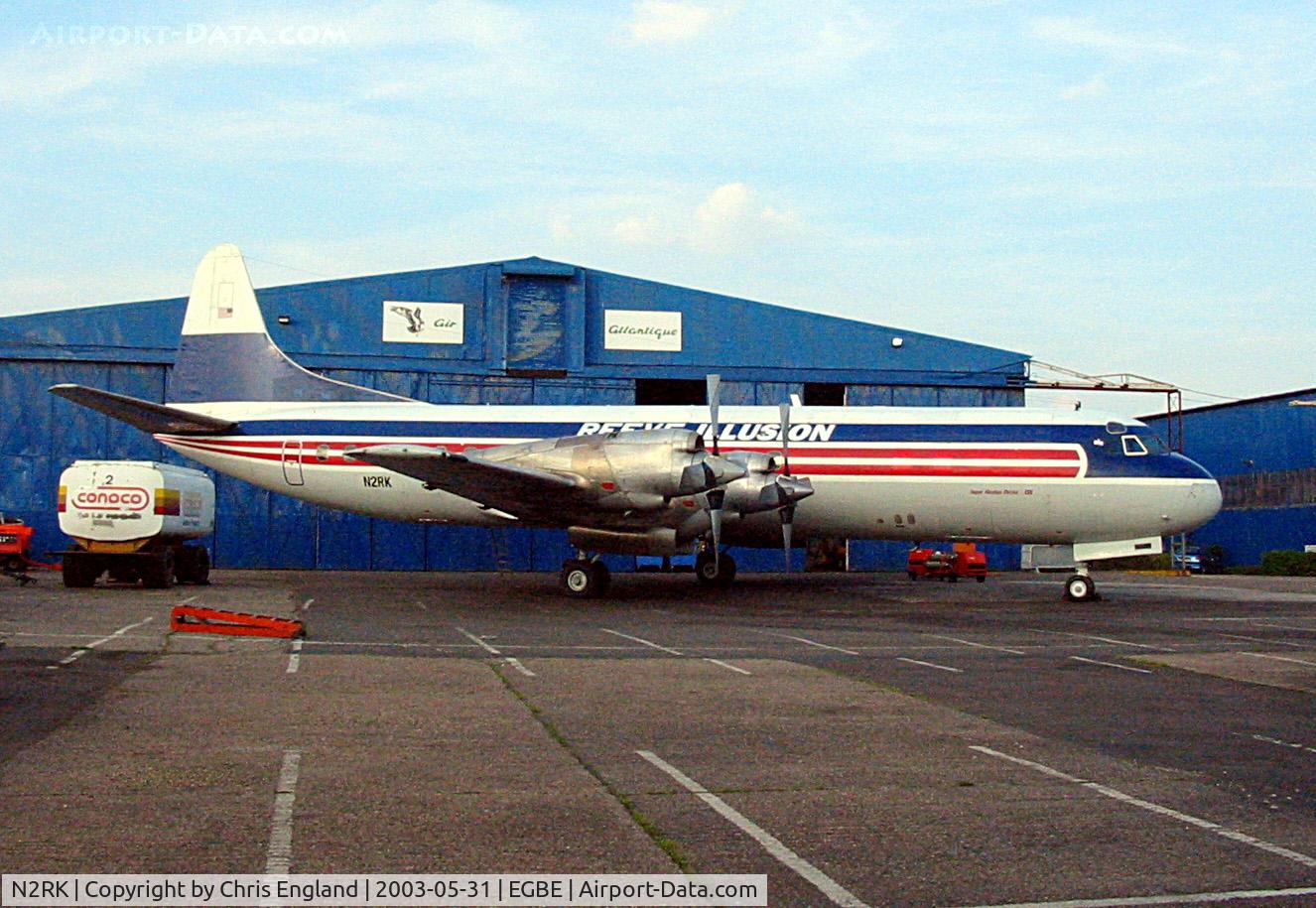 N2RK, 1959 Lockheed L-188C Electra C/N 2010, Electra N2RK disused at Coventry, UK