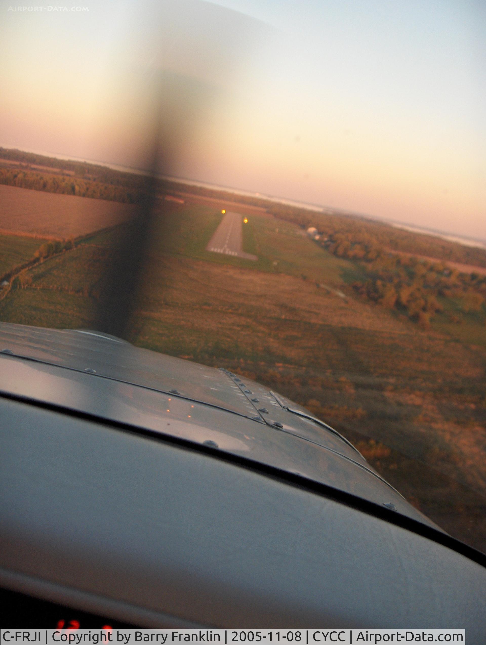 C-FRJI, 1964 Mooney M20C Ranger C/N 2777, On approach at Cornwall Regional Airport (CYCC)