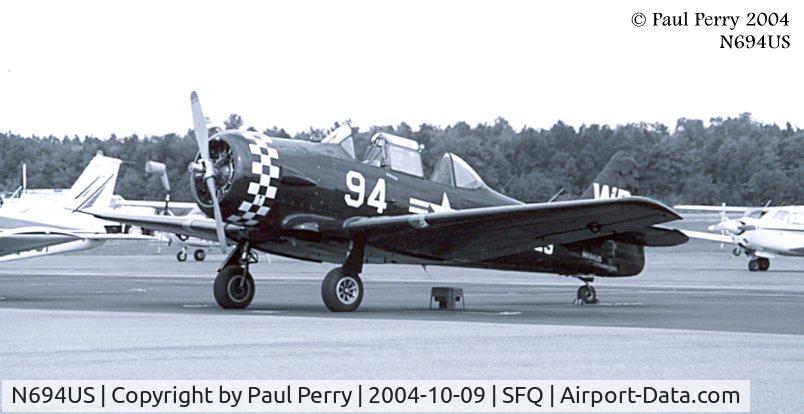 N694US, 1943 North American SNJ-4 Texan C/N 88-13627, Tried some black and white film for the nostalgic effect on this SNJ