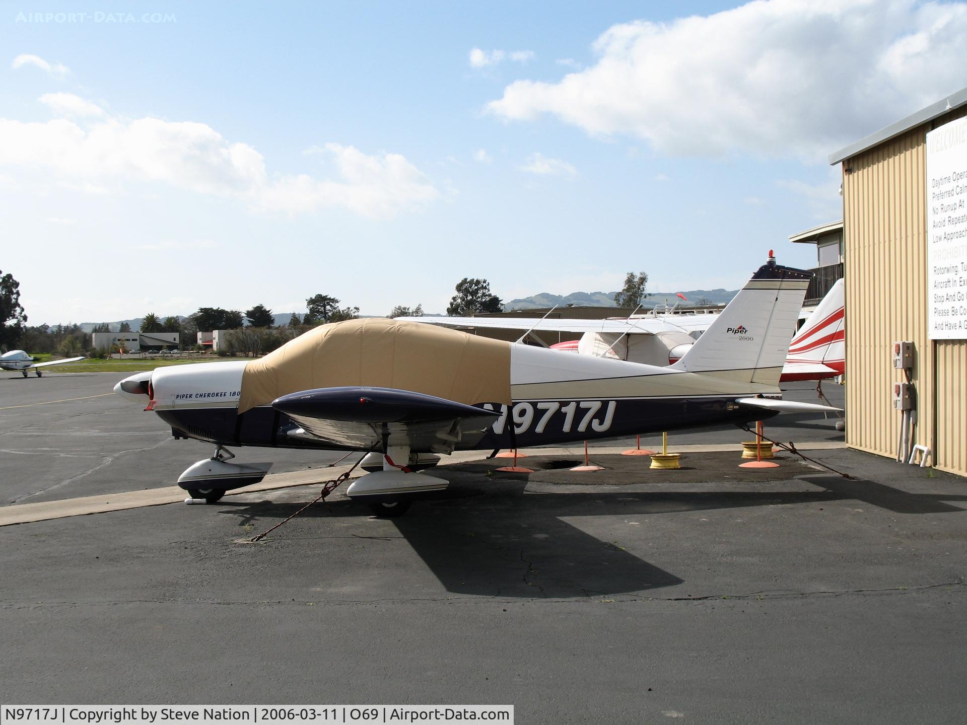 N9717J, 1967 Piper PA-28-180 C/N 28-3908, Exceptionally clean 1967 Piper PA-28-180 at Sonoma Airpark, Sonoma, CA