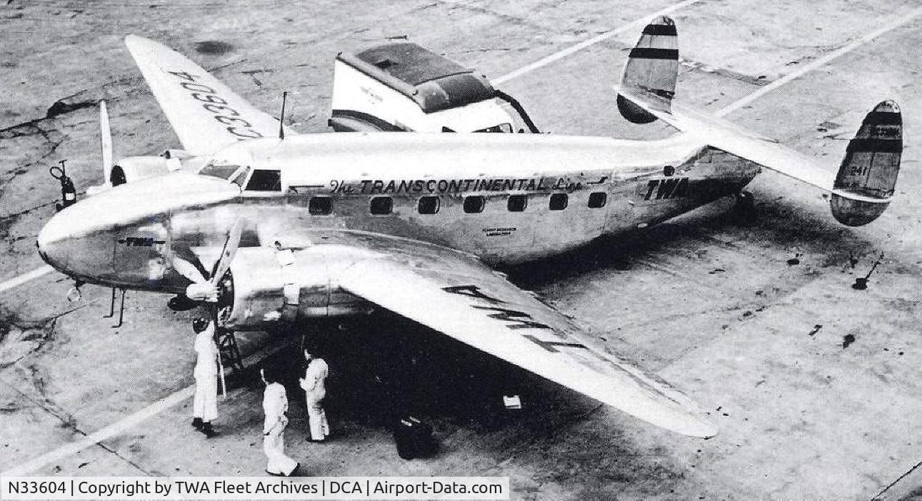 N33604, 1942 Lockheed 18 C/N 2170, 1942 Lockheed Lodestar 18, Jack Frye's personal corporate plane, occasionally served as a TWA Flight Research Laboratory. This plane (NC33604) was Never owned by National Airlines.