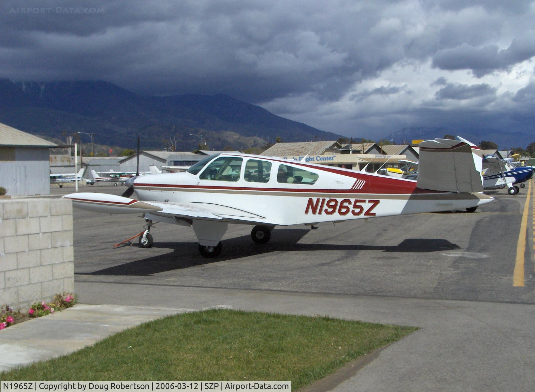 N1965Z, 1965 Beech S35 Bonanza C/N D-7805, 1965 Beech S35 BONANZA, Continental IO-520-B 285 Hp, tip tanks, tri-blade prop mods, ruddervator cuff (AD) mods, refueling