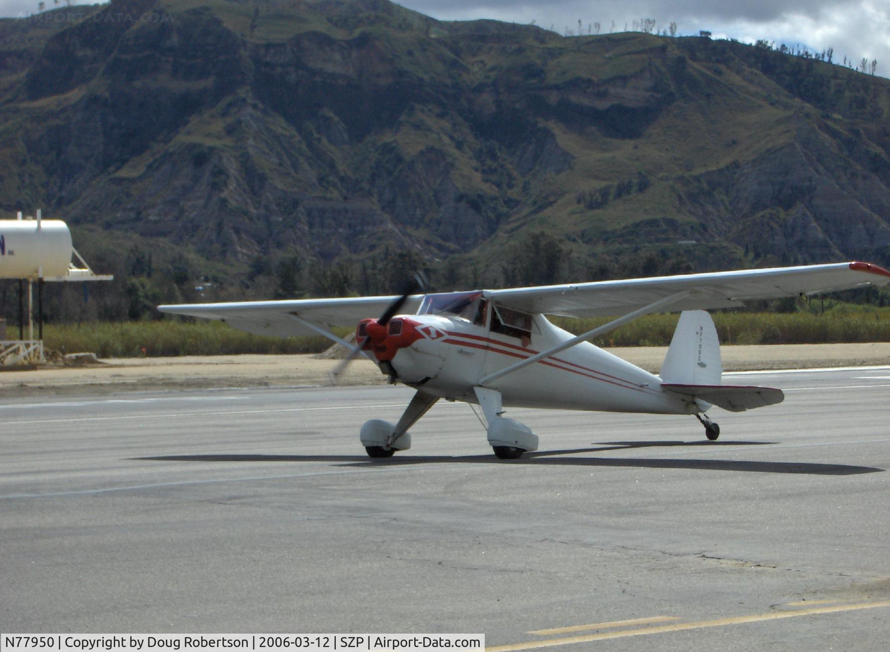 N77950, 1946 Luscombe 8A C/N 3677, 1946 Luscombe 8A, Continental A&C65 65 Hp, taxi to Runway 22