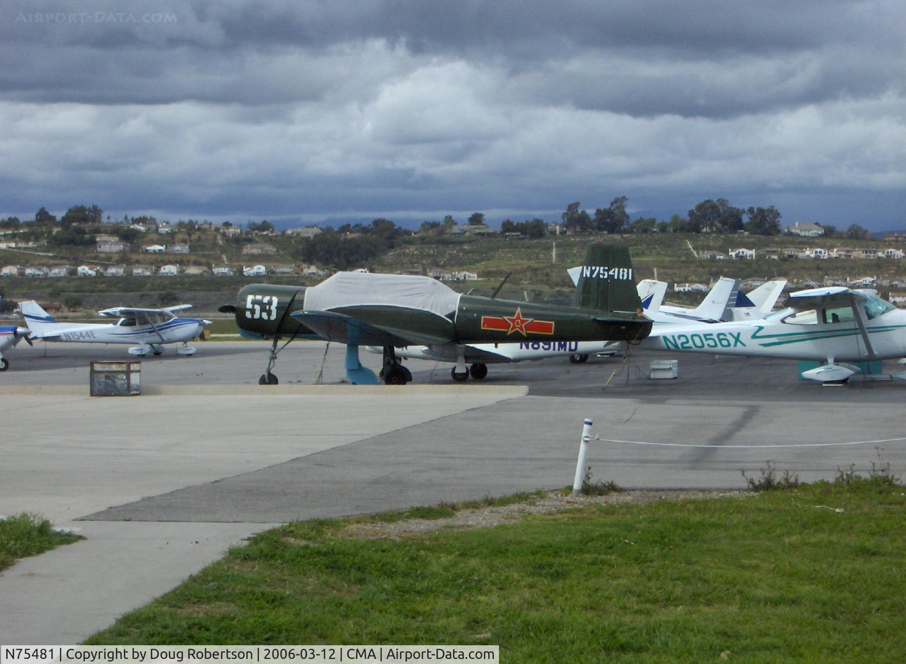 N75481, 1972 Nanchang CJ-6A C/N 2951272, 1972 Nanchang China CJ-6A, Huosai 6A 9 cylinder radial 285 Hp