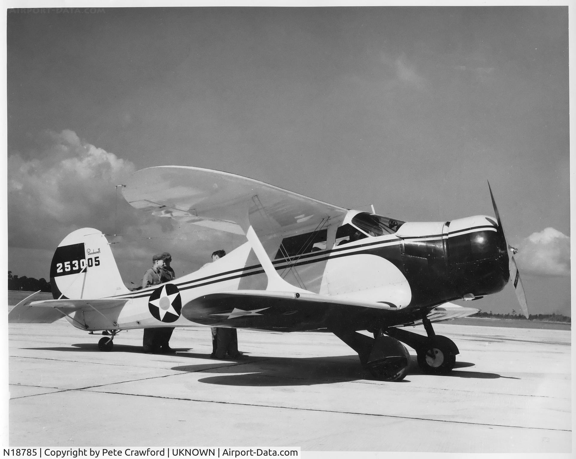 N18785, 1938 Beech E17L C/N 208, N18785 as impressed into US Army Air Force as 42-53005 during WWII