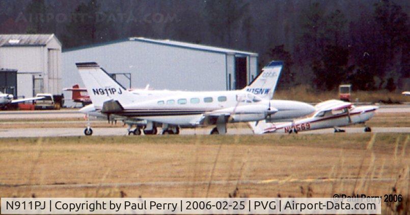 N911PJ, 1980 Cessna 441 Conquest II C/N 441-0146, Seen from the service road, parked near the fuel pit
