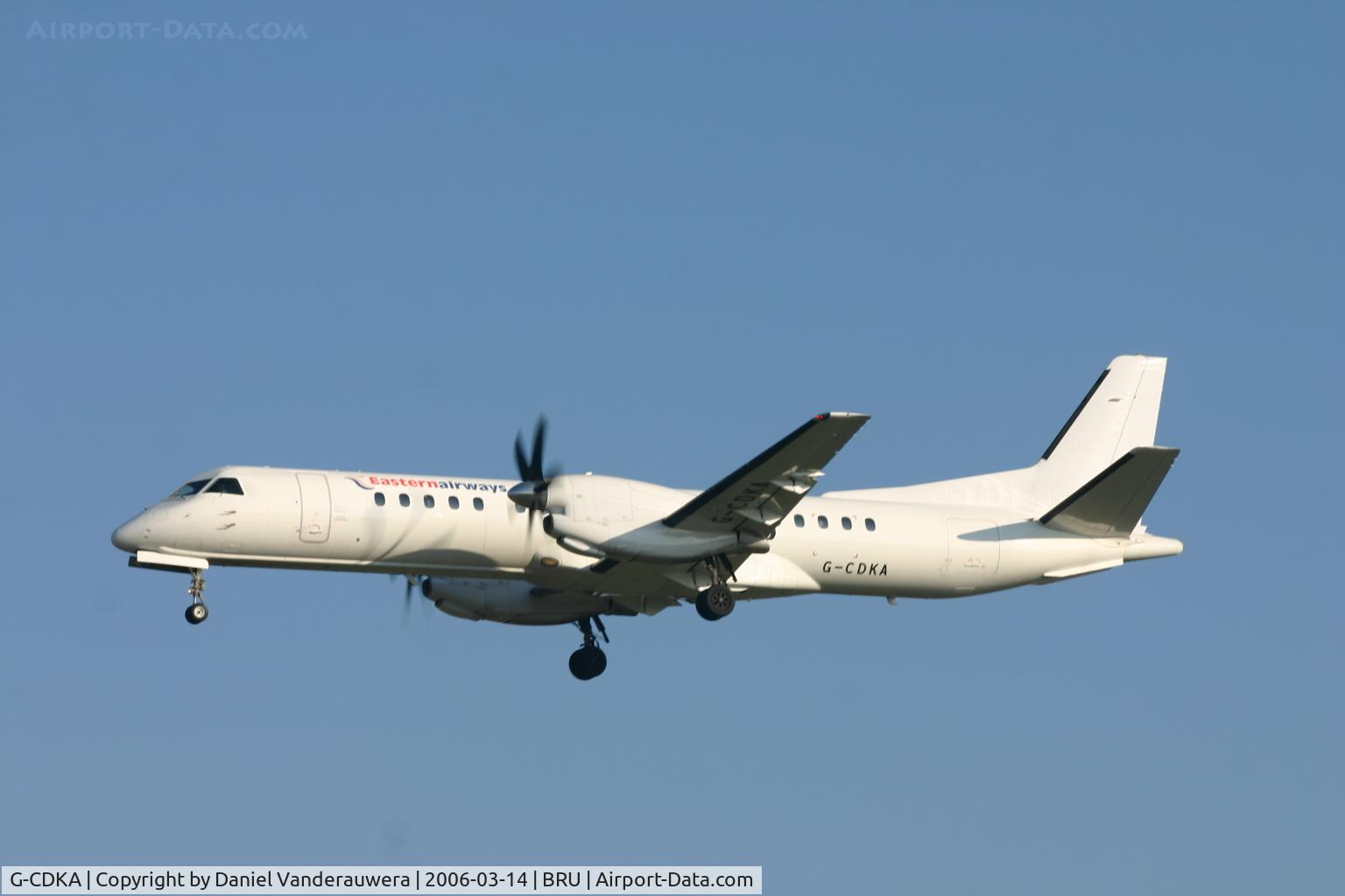 G-CDKA, 1993 Saab 2000 C/N 2000-006, arrival of flight T3 4471 from Southampton