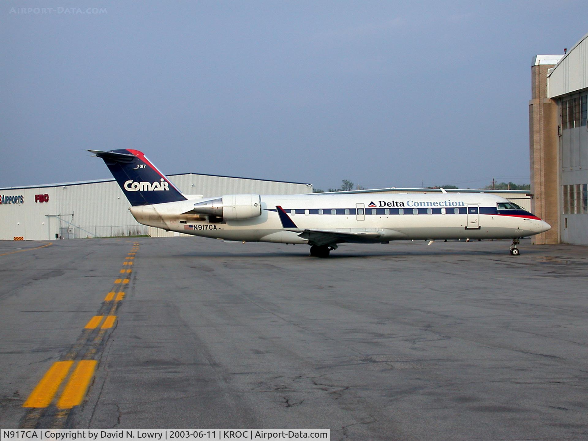 N917CA, 1993 Canadair CRJ-100ER (CL-600-2B19) C/N 7017, N917CA on the GA ramp KROC.