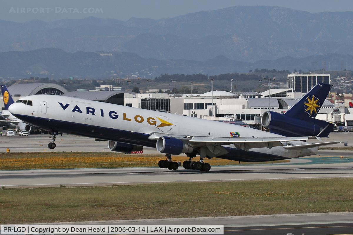 PR-LGD, 1990 McDonnell Douglas MD-11F C/N 48408, Varig FLT VRG8997 - MD-11 departing LAX RWY 25L enroute to Eduardo Gomes Int'l [SBEG].