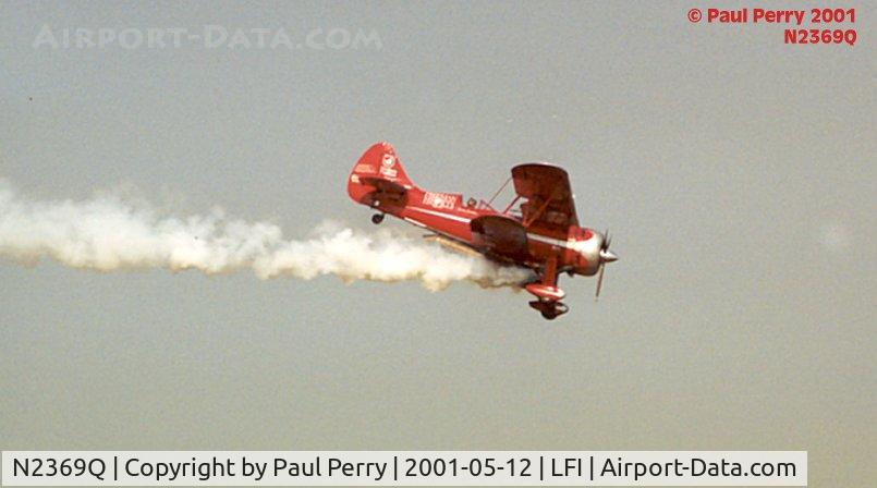 N2369Q, 1940 Waco UPF-7 C/N 5387, With the smoke on, you can barely see the underslung jet engine