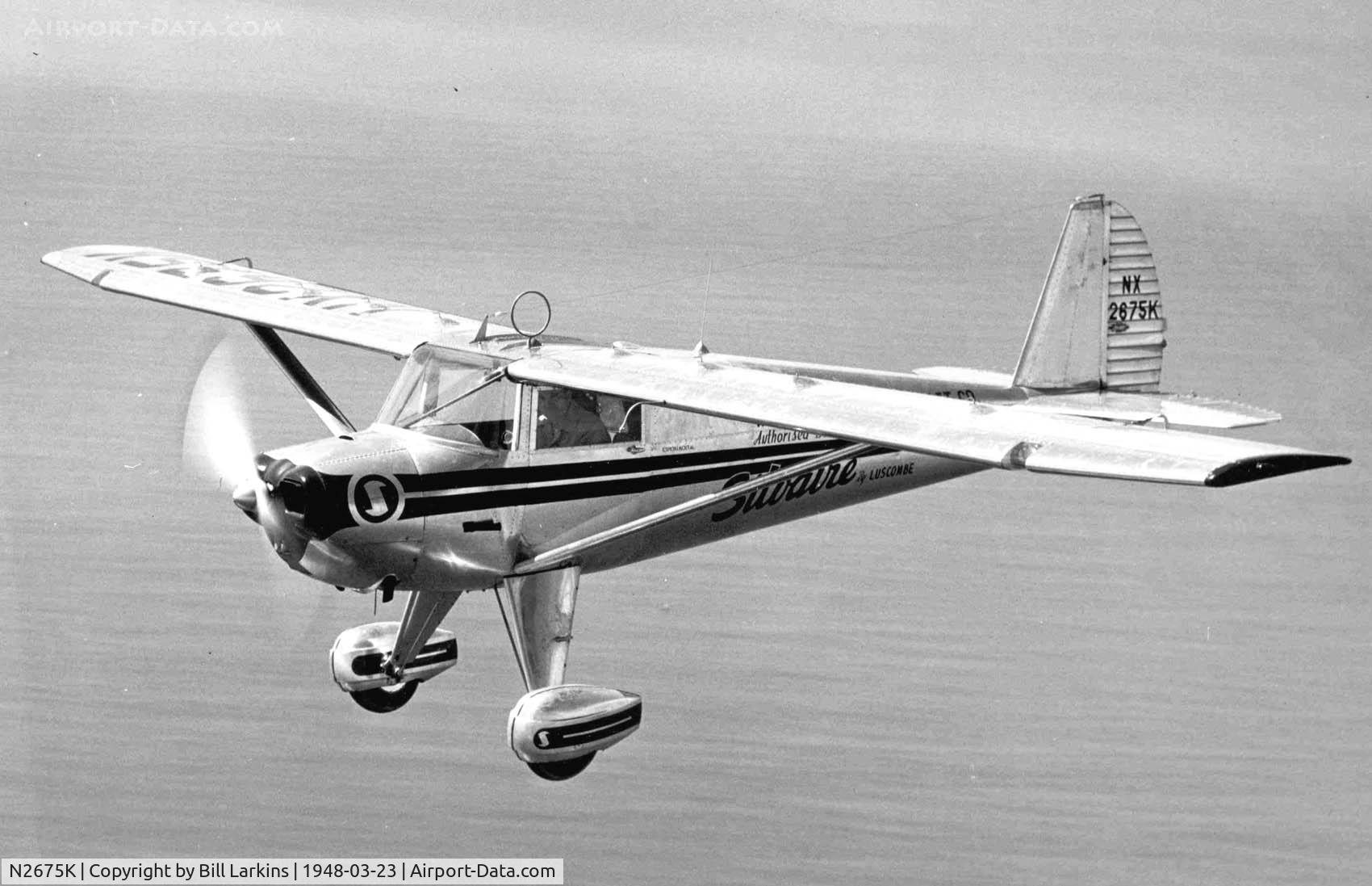 N2675K, 1947 Luscombe 8E Silvaire C/N 5402, 145 gal fuel injection NX for nonstop LA-NY flight .