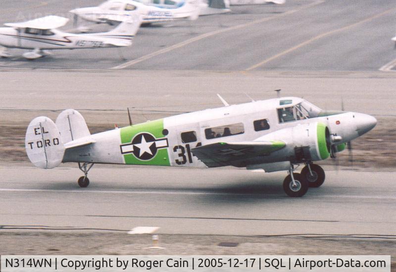N314WN, 1952 Beech C-45H Expeditor C/N AF-566, at San Carlos Airport, CA