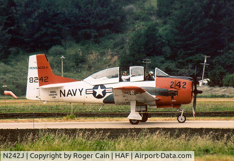 N242J, 1952 North American T-28B Trojan C/N 200-313 (138242), at Pacific Coast Dream Machines, Half Moon Bay Airport