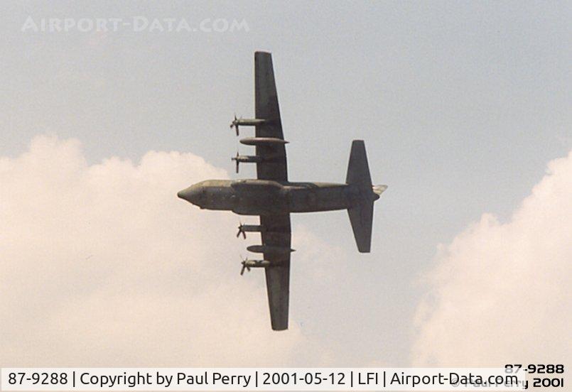 87-9288, 1987 Lockheed C-130H Hercules C/N 382-5129, Another Herc wearing the Lizard Camo, climbing to altitude for the jump team