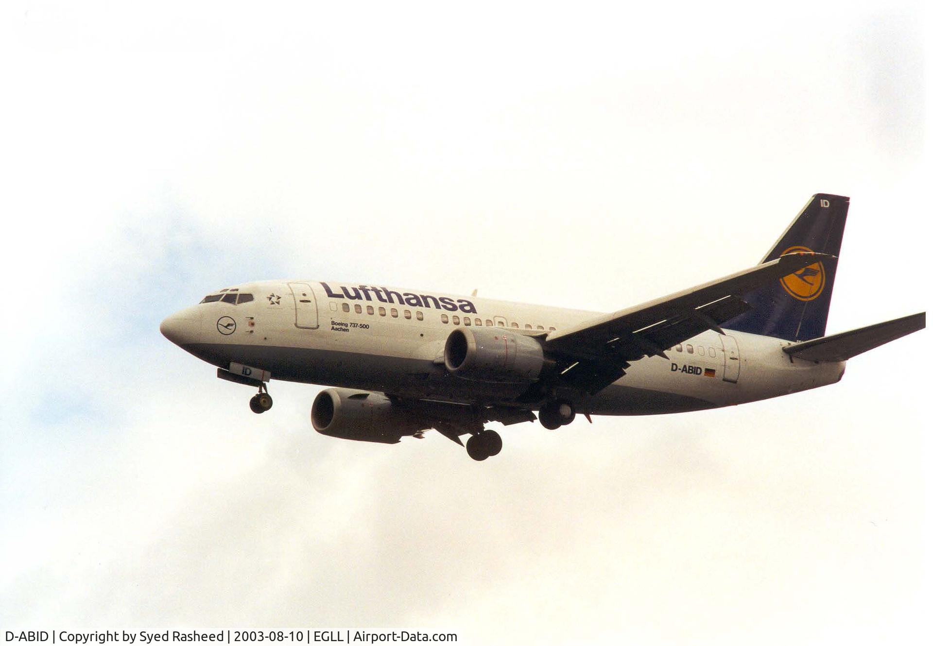 D-ABID, 1990 Boeing 737-530 C/N 24818, Lufthansa B737 on finals rwy 27R