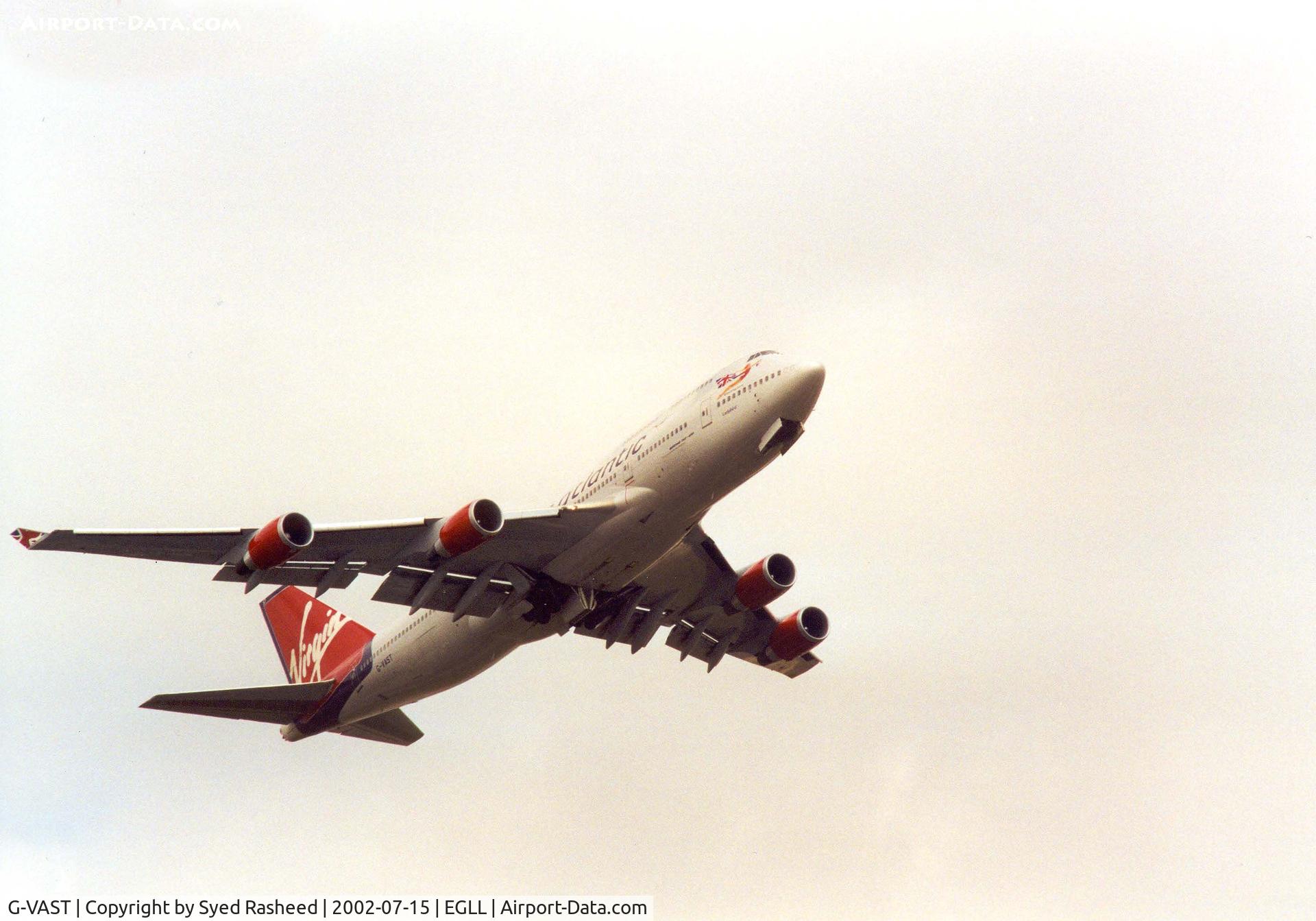 G-VAST, 1997 Boeing 747-41R C/N 28757, Virgin Atlantic - Departing rwy 09R