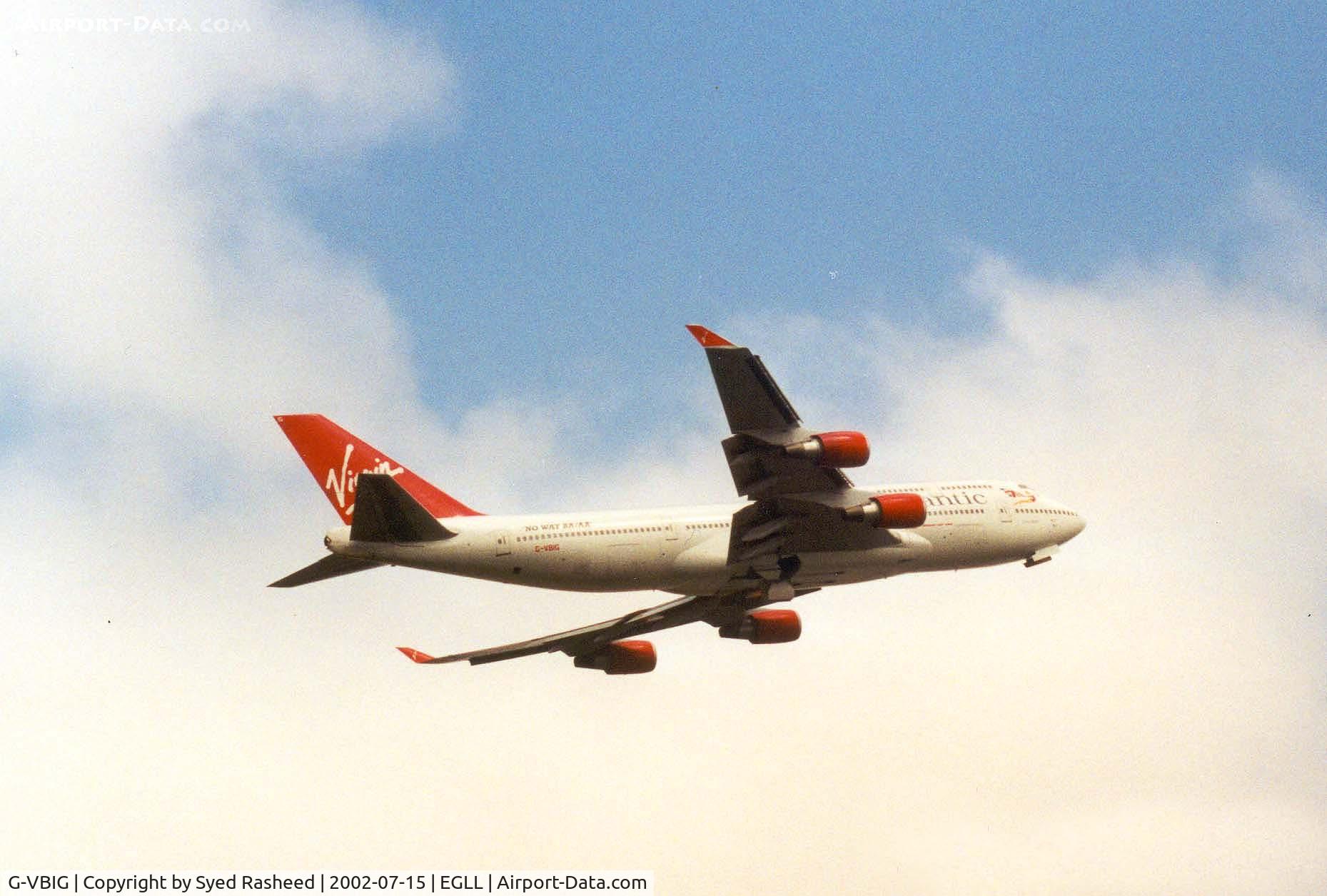 G-VBIG, 1996 Boeing 747-4Q8 C/N 26255, Virgin Atlantic - Departing rwy 09R