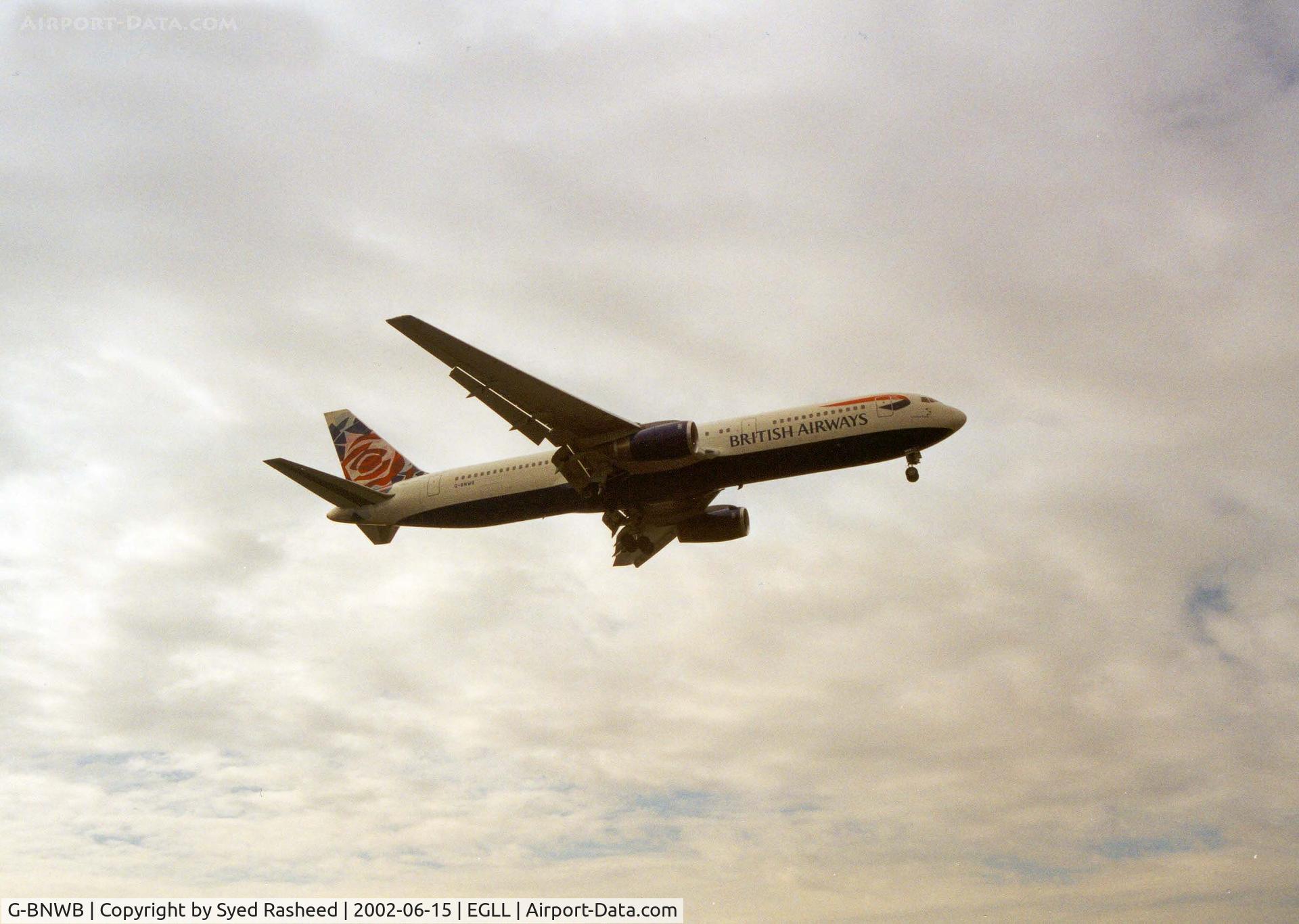 G-BNWB, 1989 Boeing 767-336 C/N 24334, British Airways B767 departing rwy 09R