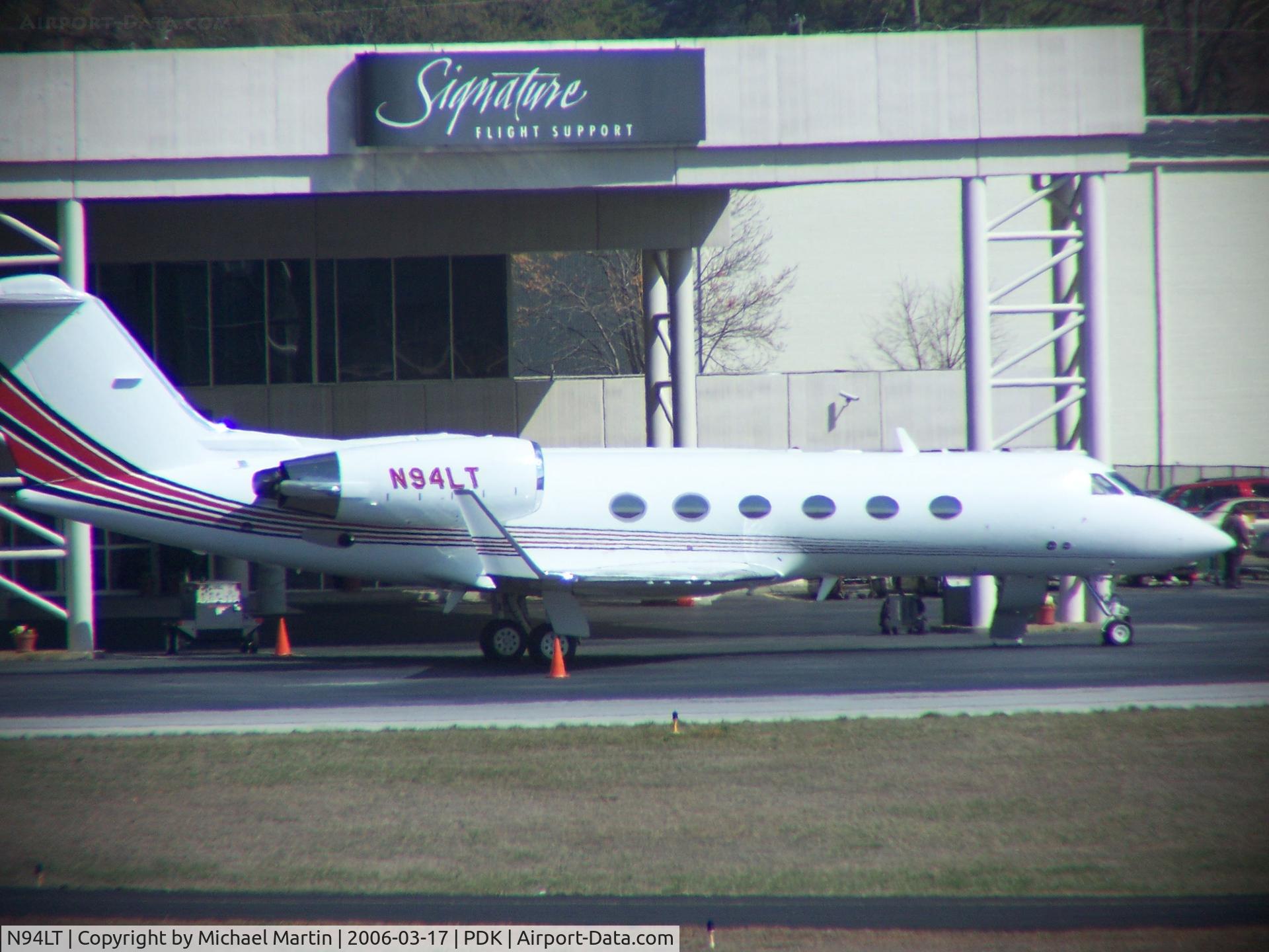 N94LT, 1997 Gulfstream Aerospace G-IV C/N 1313, Long range photo - pardon the quality - Tiedown @ Signature Flight Services