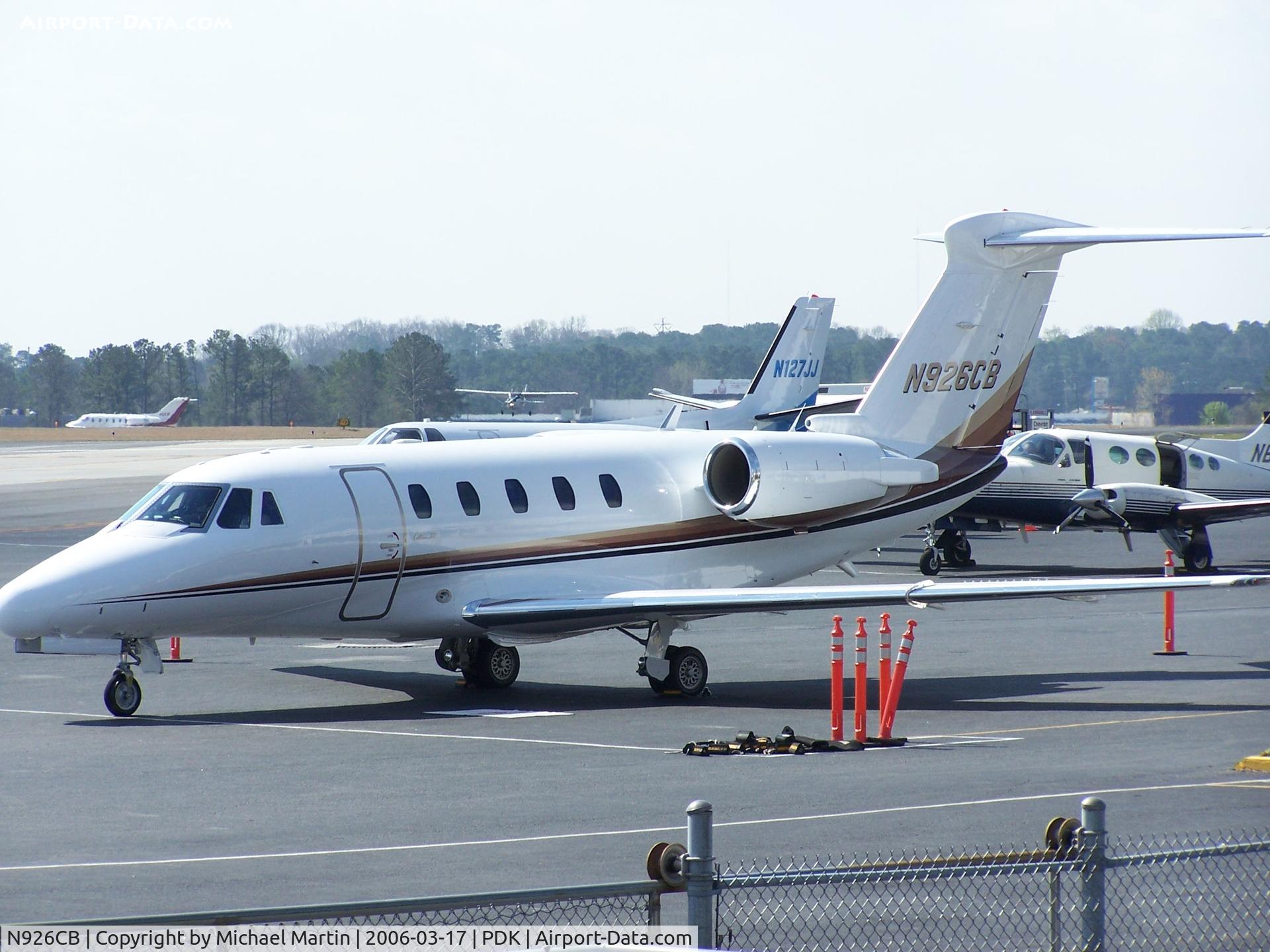 N926CB, 2000 Cessna 650 C/N 650-7114, Tied Down @ Mercury Air Center with other A/C