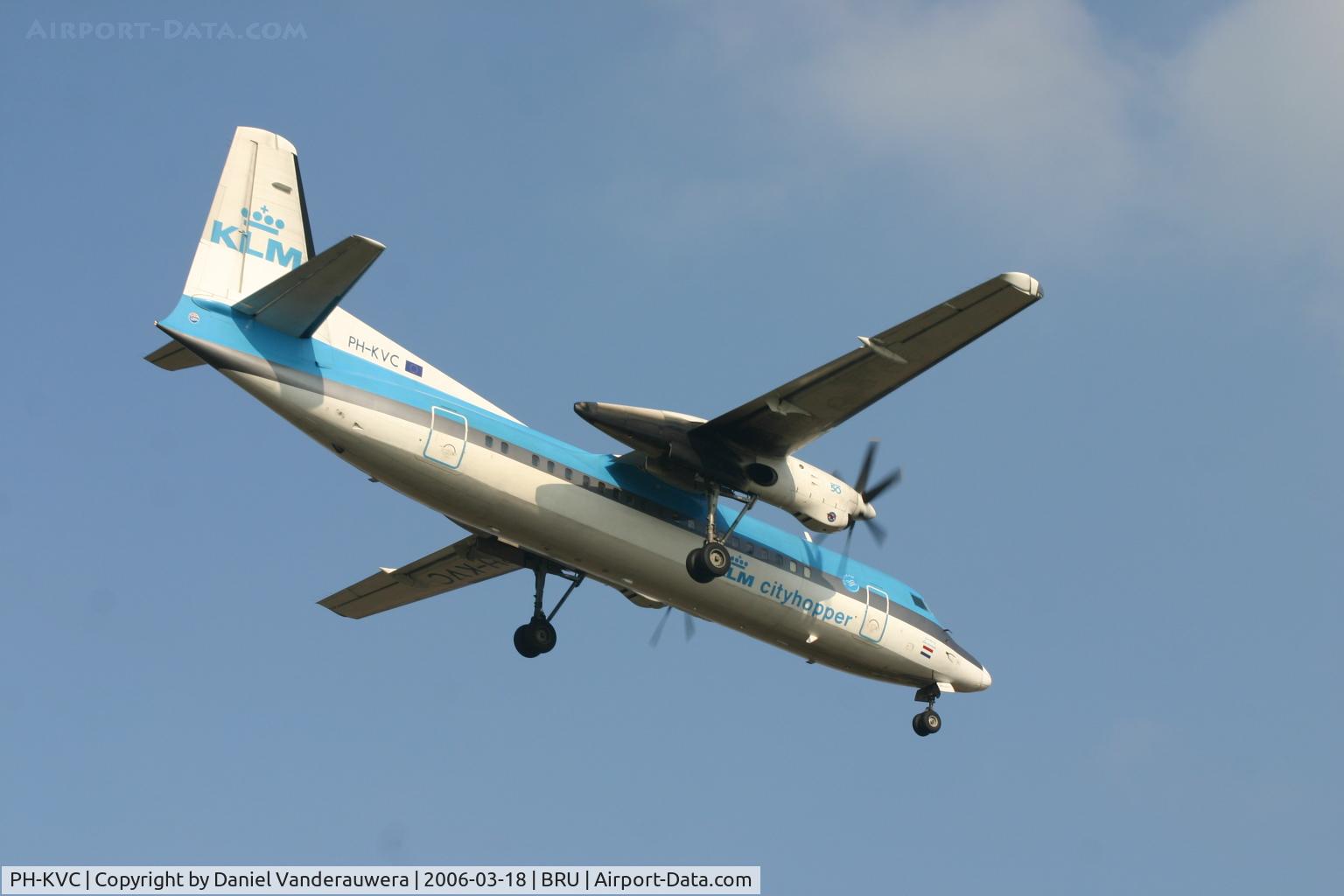 PH-KVC, 1990 Fokker 50 C/N 20191, arrival of flight KL1723 from A'dam