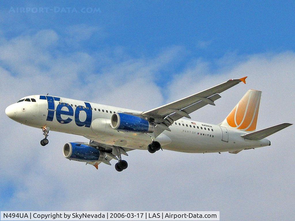 N494UA, 2002 Airbus A320-232 C/N 1840, Ted Airlines /  Airbus A320-232