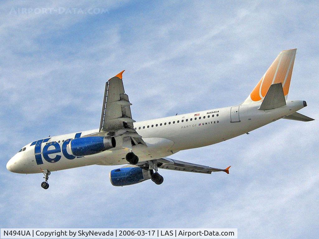 N494UA, 2002 Airbus A320-232 C/N 1840, Ted Airlines /  Airbus A320-232