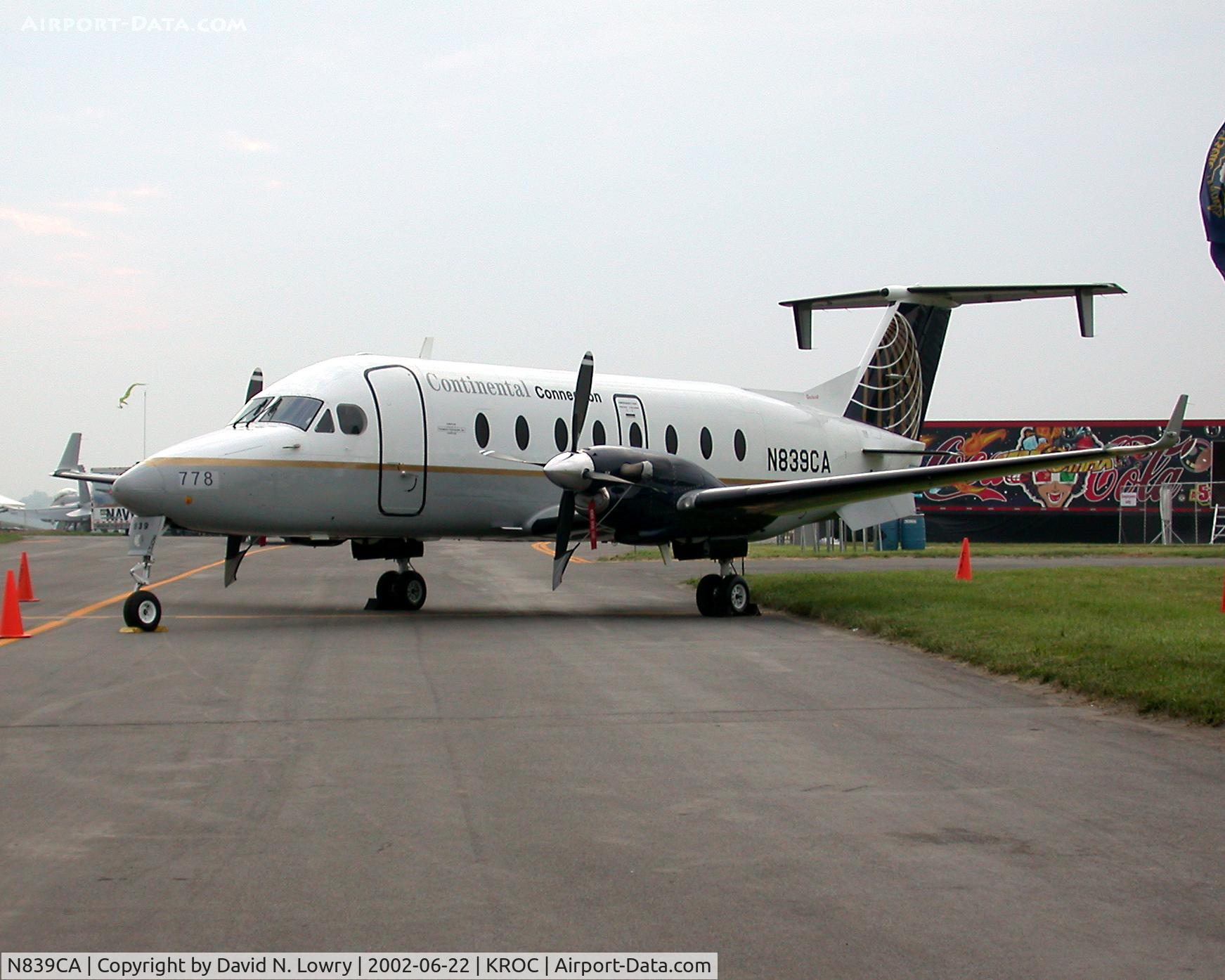 N839CA, 1999 Beech 1900D C/N UE-385, N839CA at the Rochester Airshow 2002.