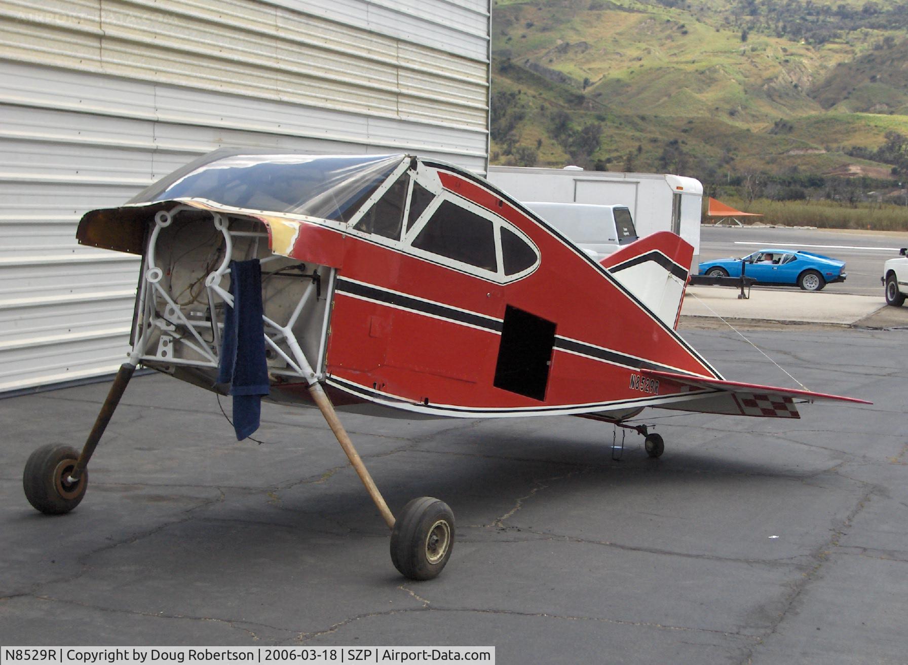 N8529R, Sorrell SNS-7 Hiperbipe C/N 243, 1993 Williamson-Ratley/SORRELL HIPERBIPE SNS-7, Reverse or negative stagger-wing 'HIgh PERformance BIPlanE' experimental class design, Note upper and lower wing attachment points, in rebuild 2006 03 18
