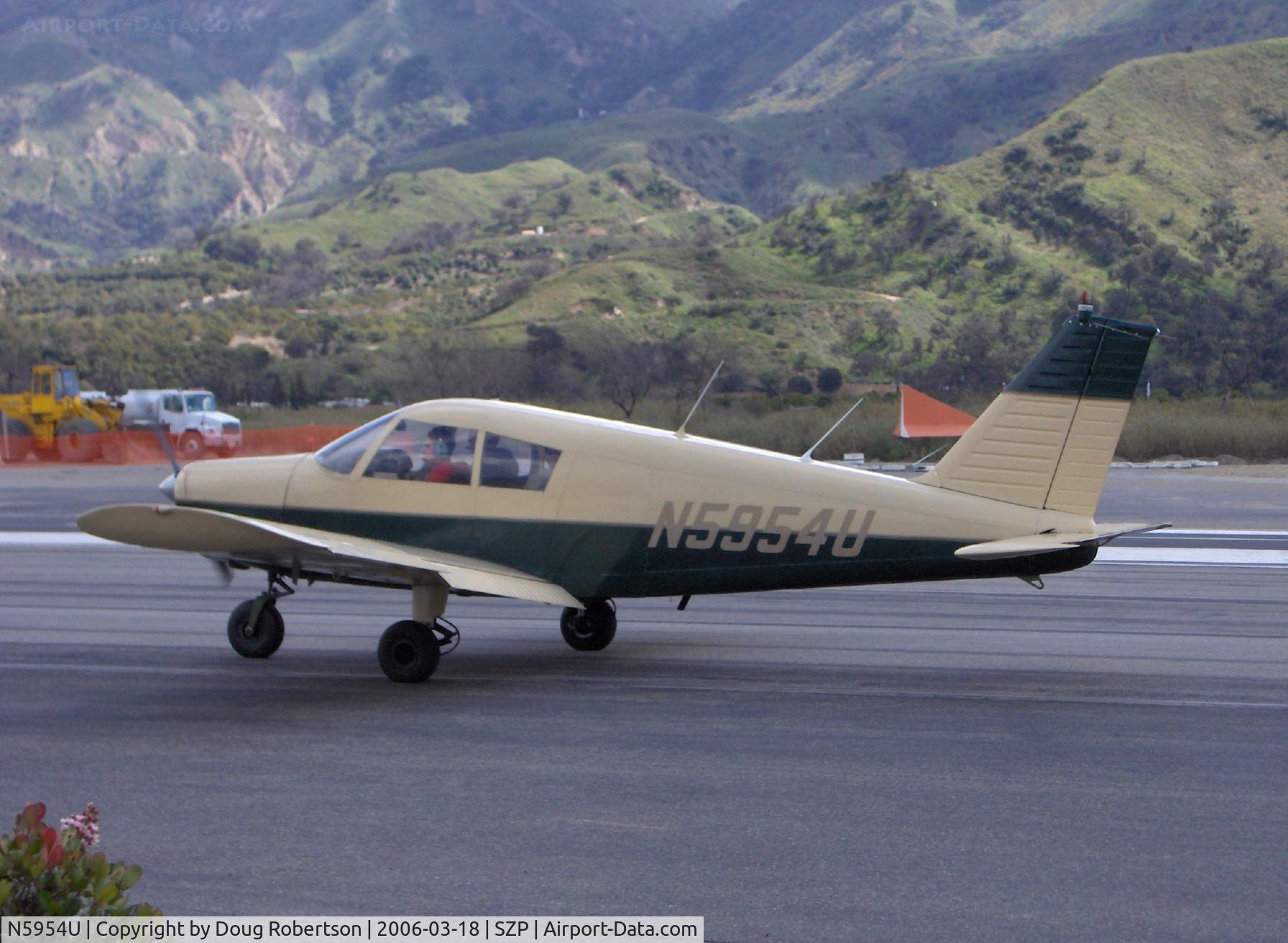 N5954U, 1970 Piper PA-28-140 C/N 28-26751, 1970 Piper PA-28-140 CHEROKEE. Lycoming O-320 150 Hp, Full IFR equipped, Taxi after landing
