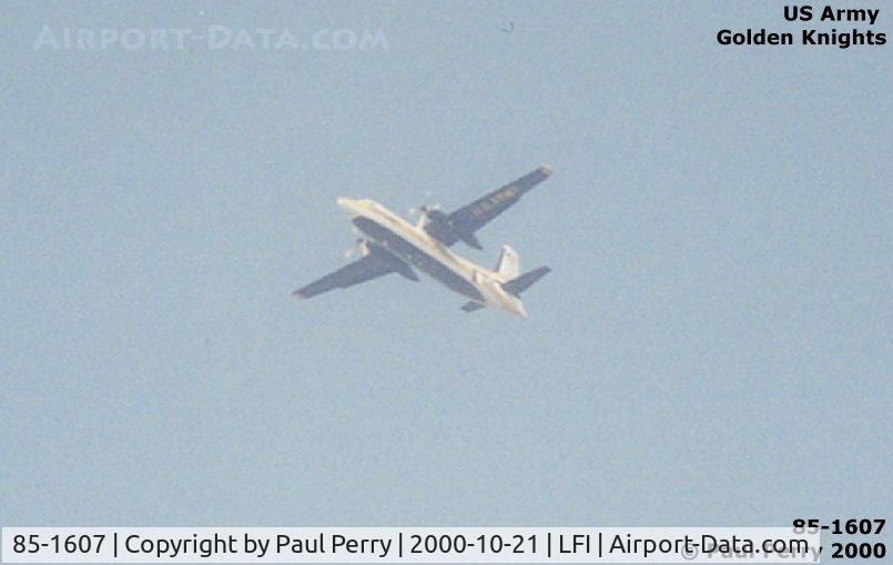 85-1607, 1983 Fokker C-31A (F27-400M) Troopship C/N 10653, C-31 used by the Golden Knights, getting to altitude