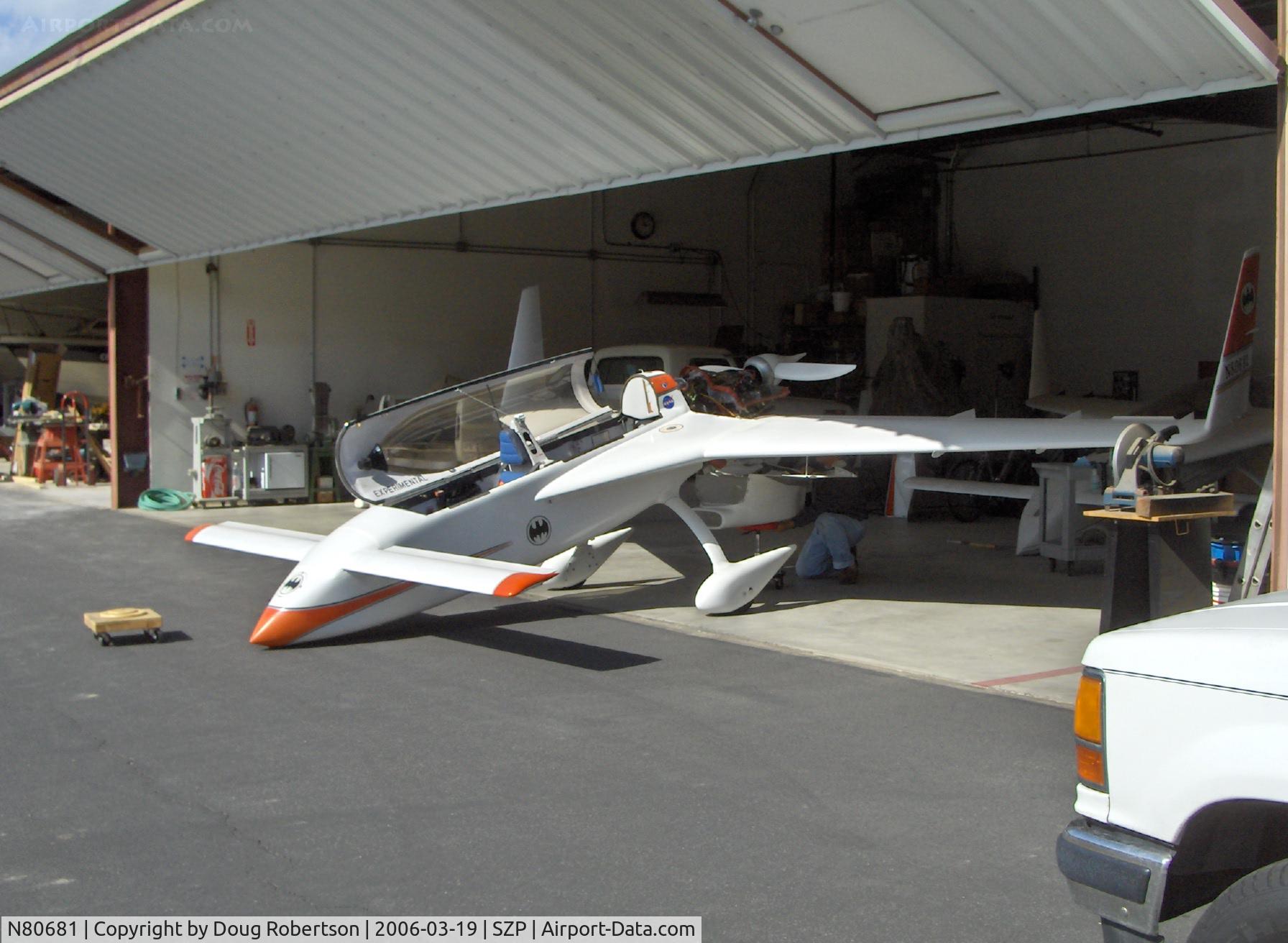 N80681, 1980 Rutan VariEze C/N 1424, 1980 Joseph O. Moore/Rutan VARI EZE, Continental C-85 85 Hp