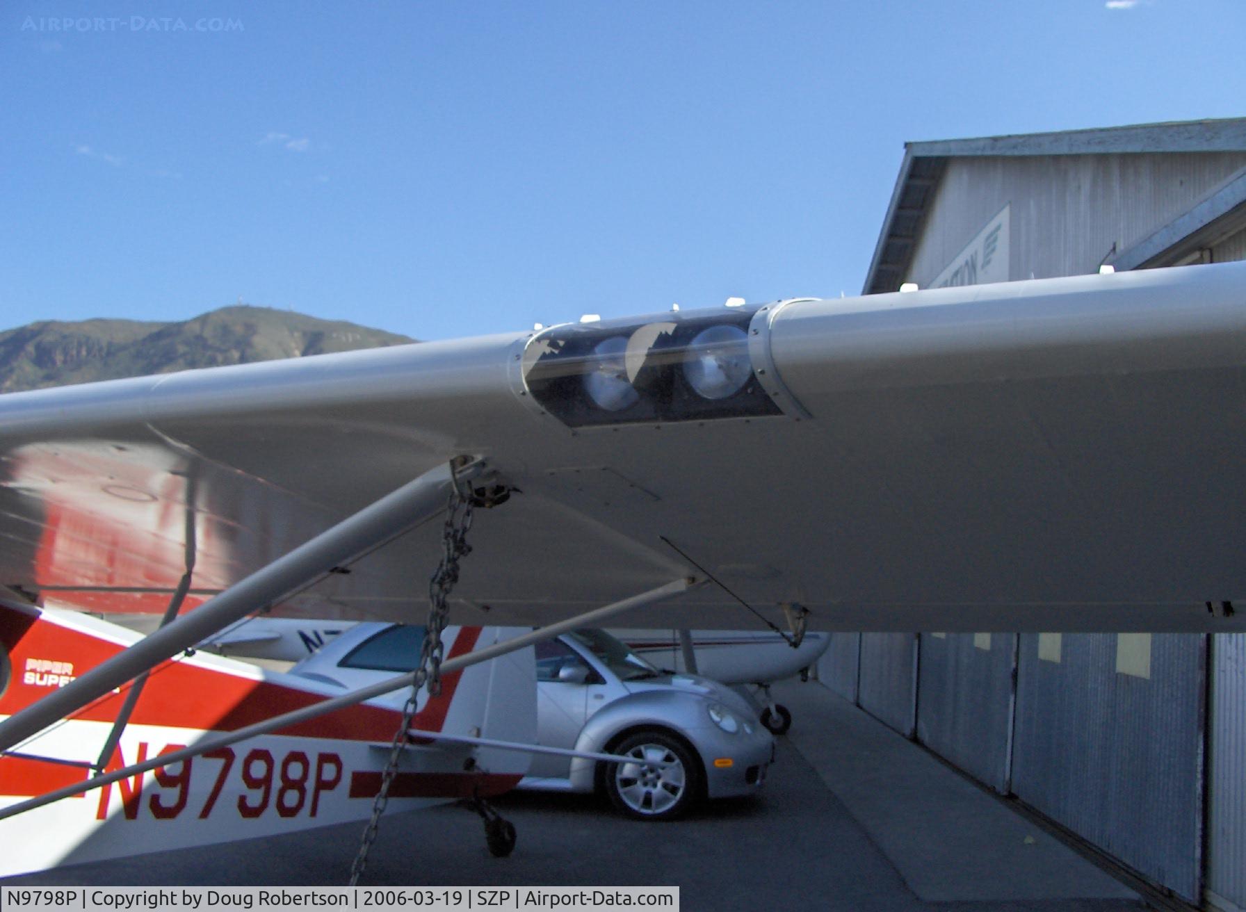N9798P, 1976 Piper PA-18-150 Super Cub C/N 18-7609031, 1976 Piper PA-18 SUPER CUB, Lycoming O-320 150 Hp, closeup wing vortex generators mod