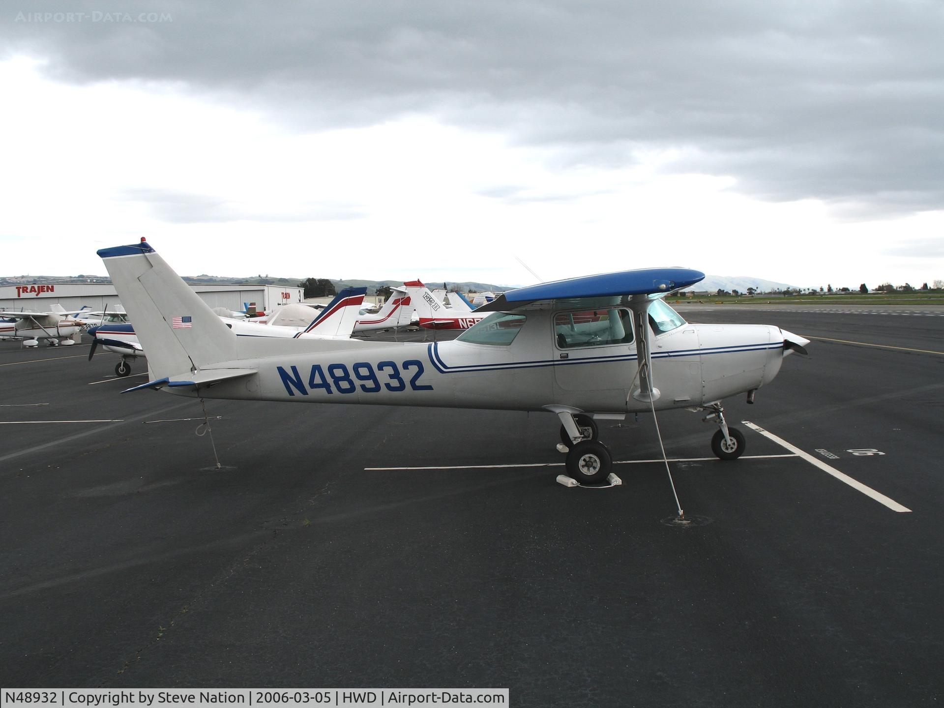 N48932, 1977 Cessna 152 C/N 15281056, 1977 Cessna 152 at stormy Hayward Air Terminal, CA
