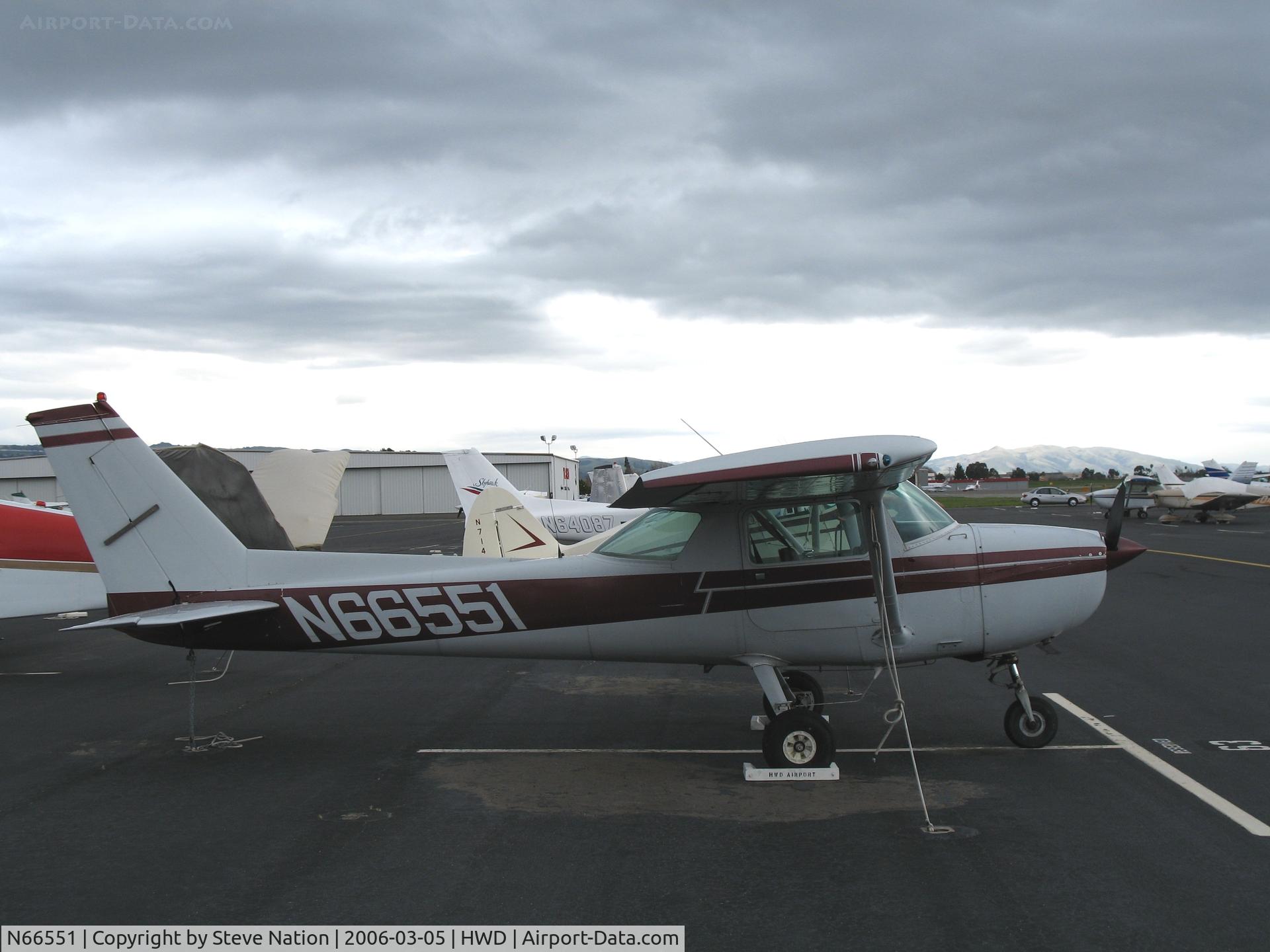 N66551, 1974 Cessna 150M C/N 15076117, 1974 Cessna 150M at stormy Hayward Air Terminal, CA