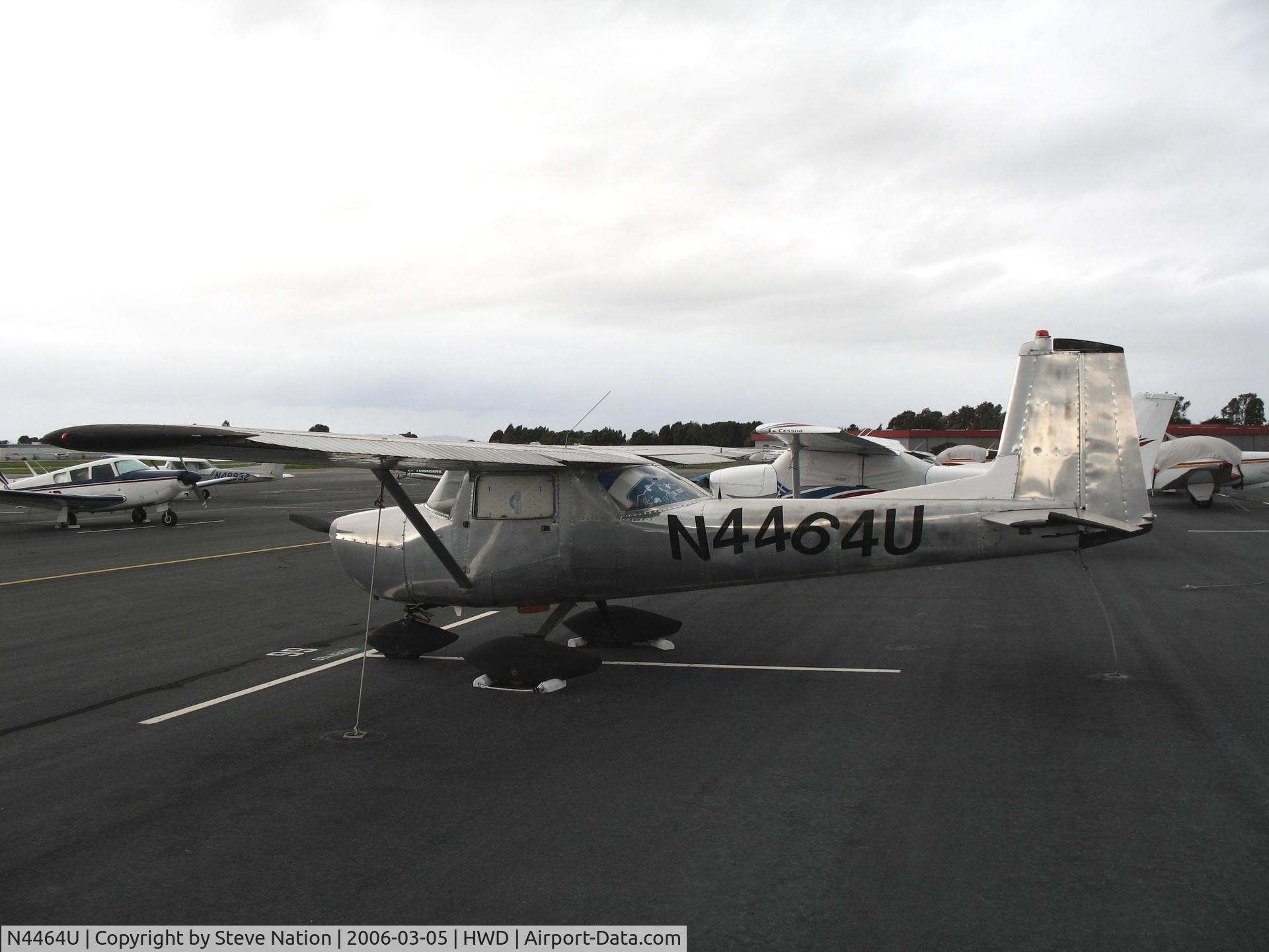 N4464U, 1964 Cessna 150D C/N 15060464, 1964 Cessa 150D (note wavy registration!) at stormy Hayward Air Terminal, CA