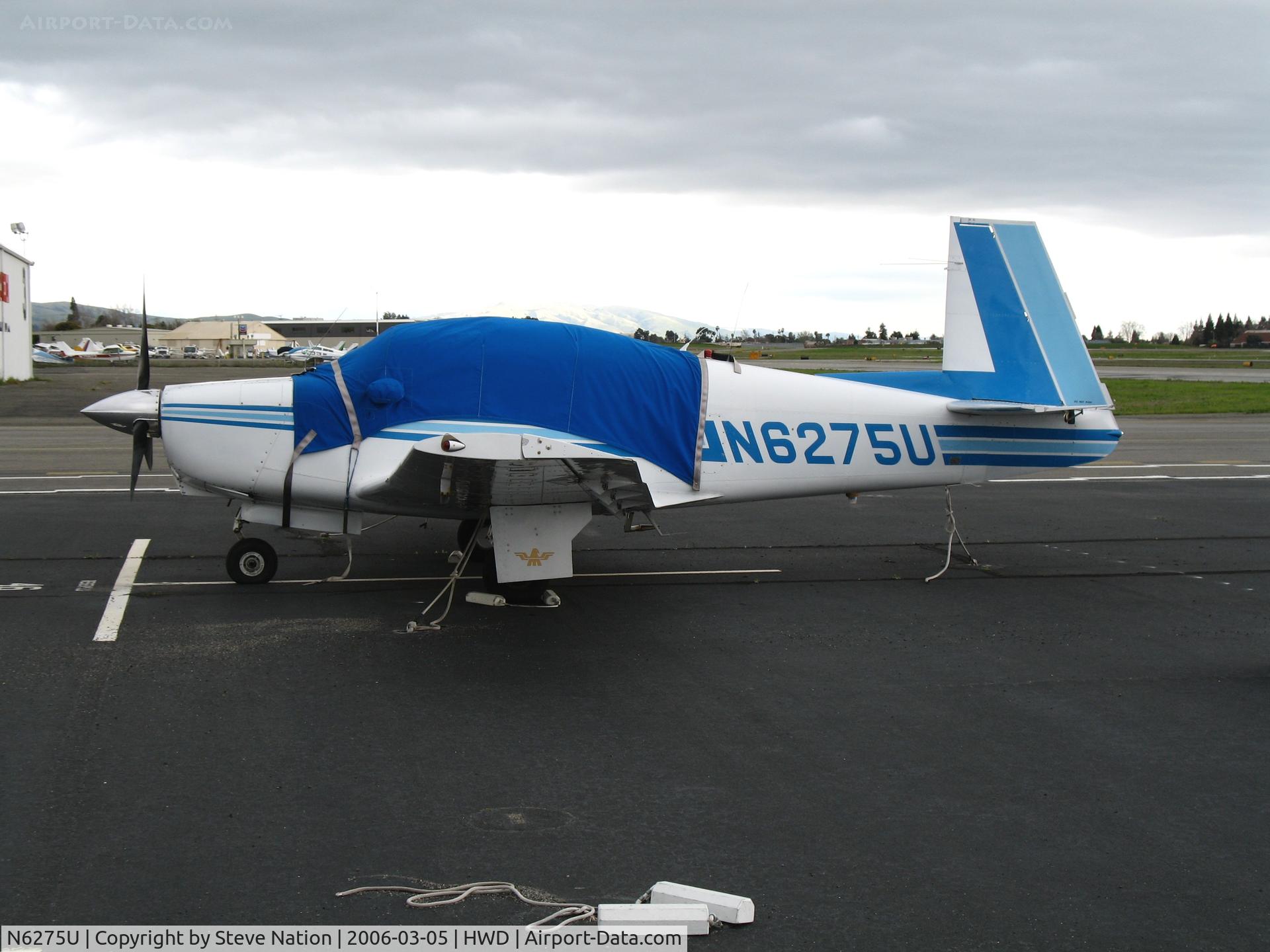 N6275U, 1962 Mooney M20C Ranger C/N 2114, 1962 Mooney M20C at stormy Hayward Air Terminal, CA