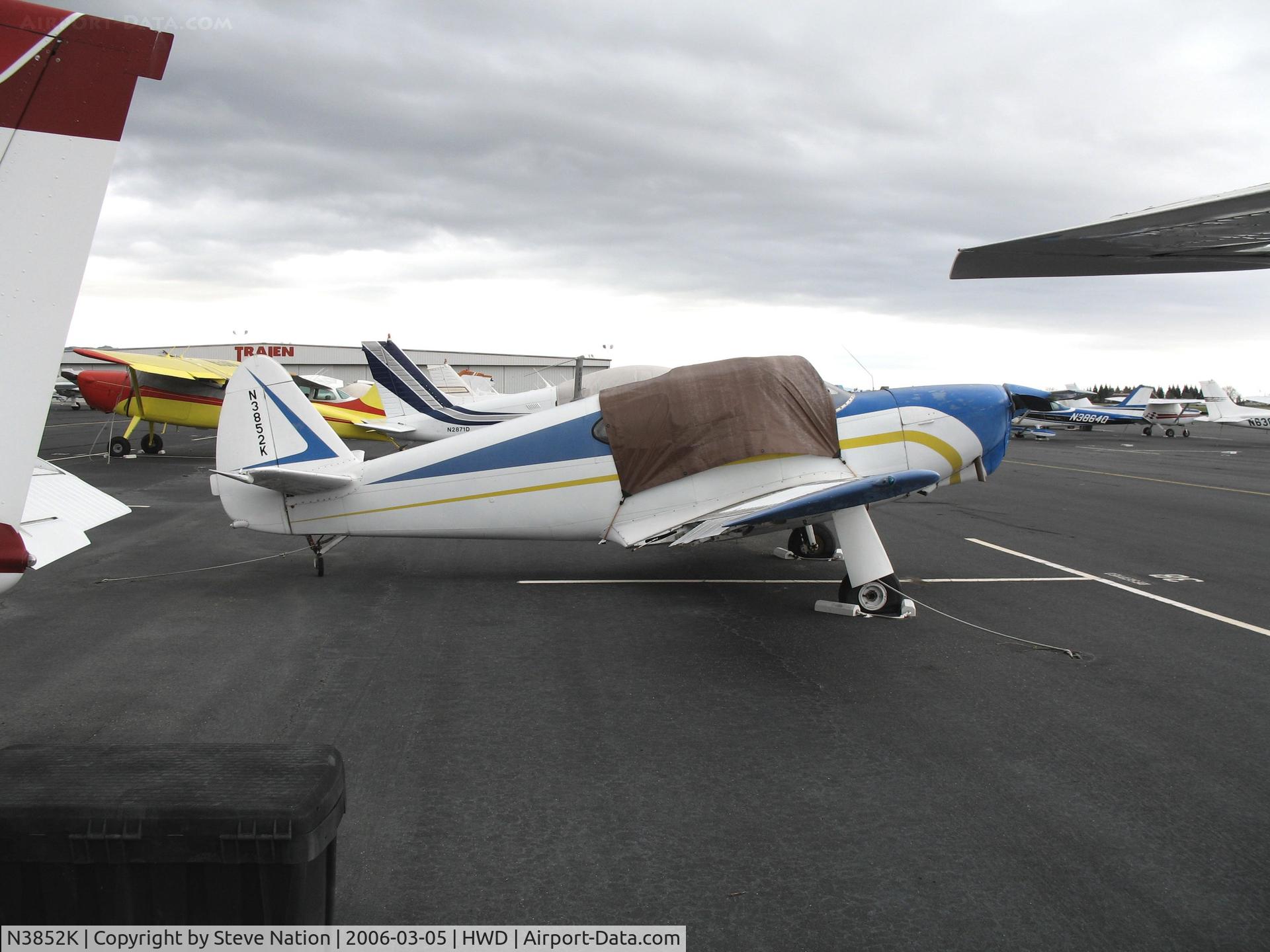 N3852K, 1948 Globe GC-1B Swift C/N 3552, 1955 Globe GC-1B at stormy Hayward Air Terminal, CA