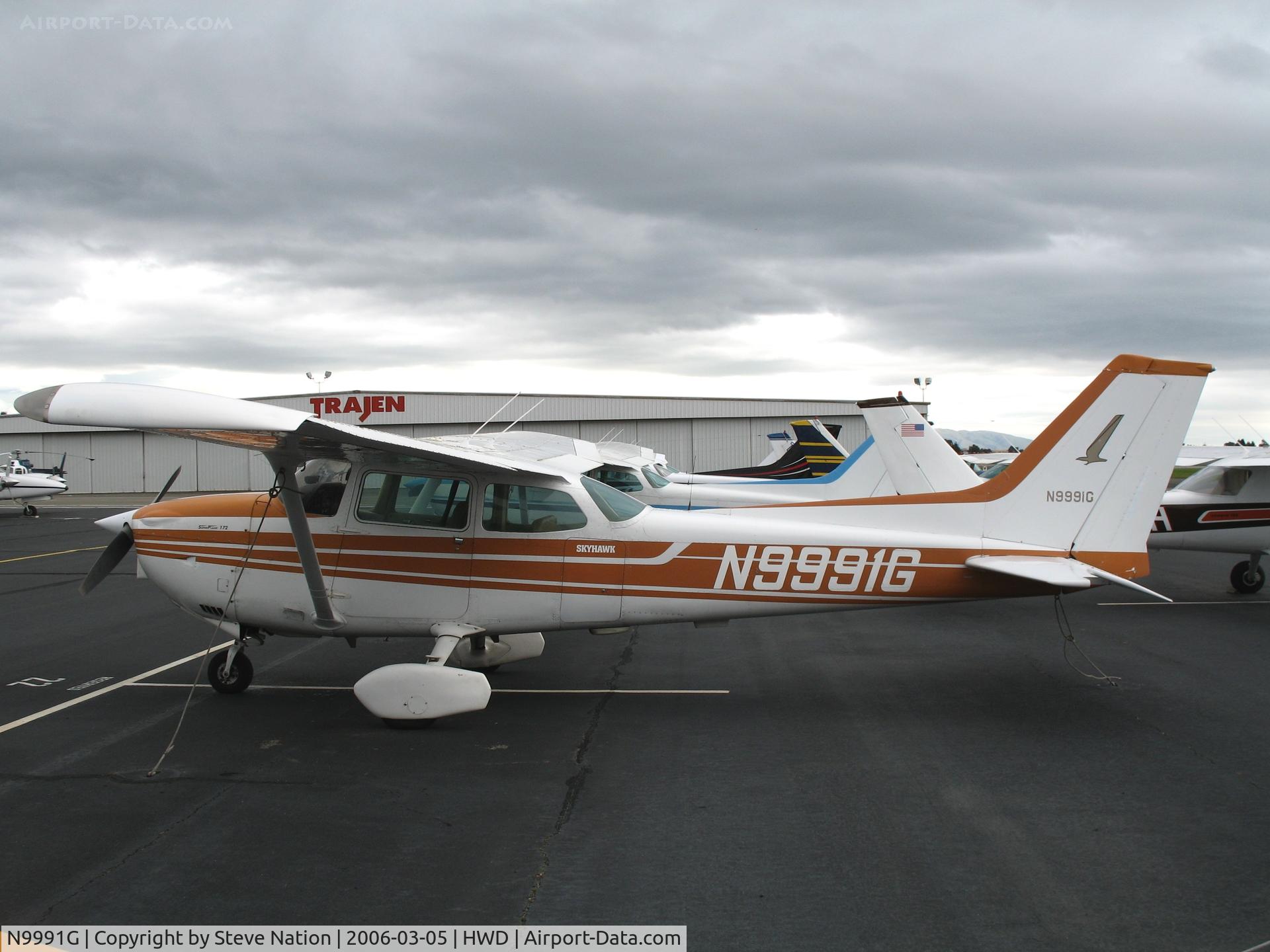 N9991G, 1979 Cessna 172N C/N 17273639, 1979 Cessna 172N at stormy Hayward Air Terminal, CA