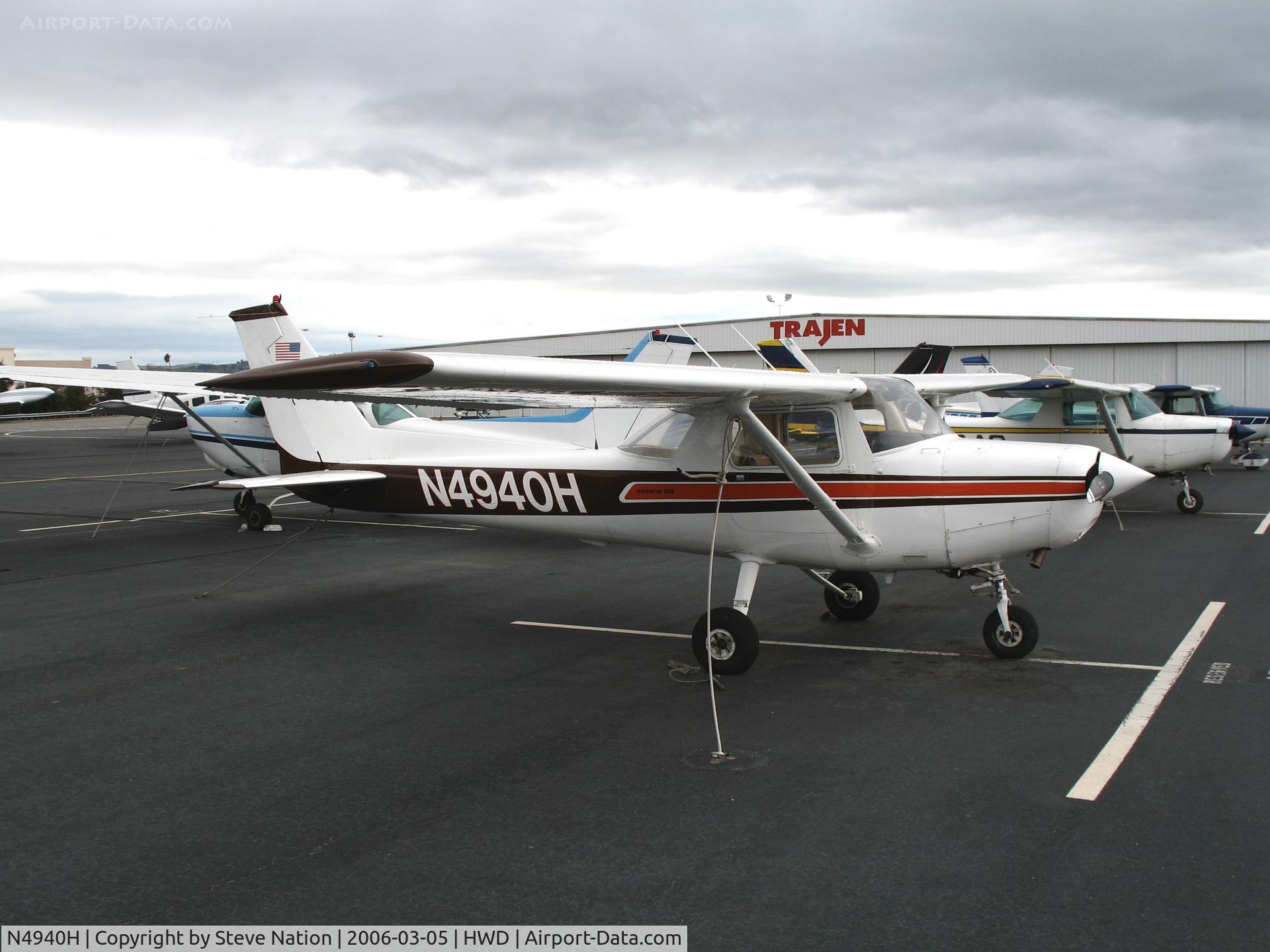 N4940H, 1979 Cessna 152 C/N 15284034, 1979 Cessna 152 at stormy Hayward Air Terminal, CA