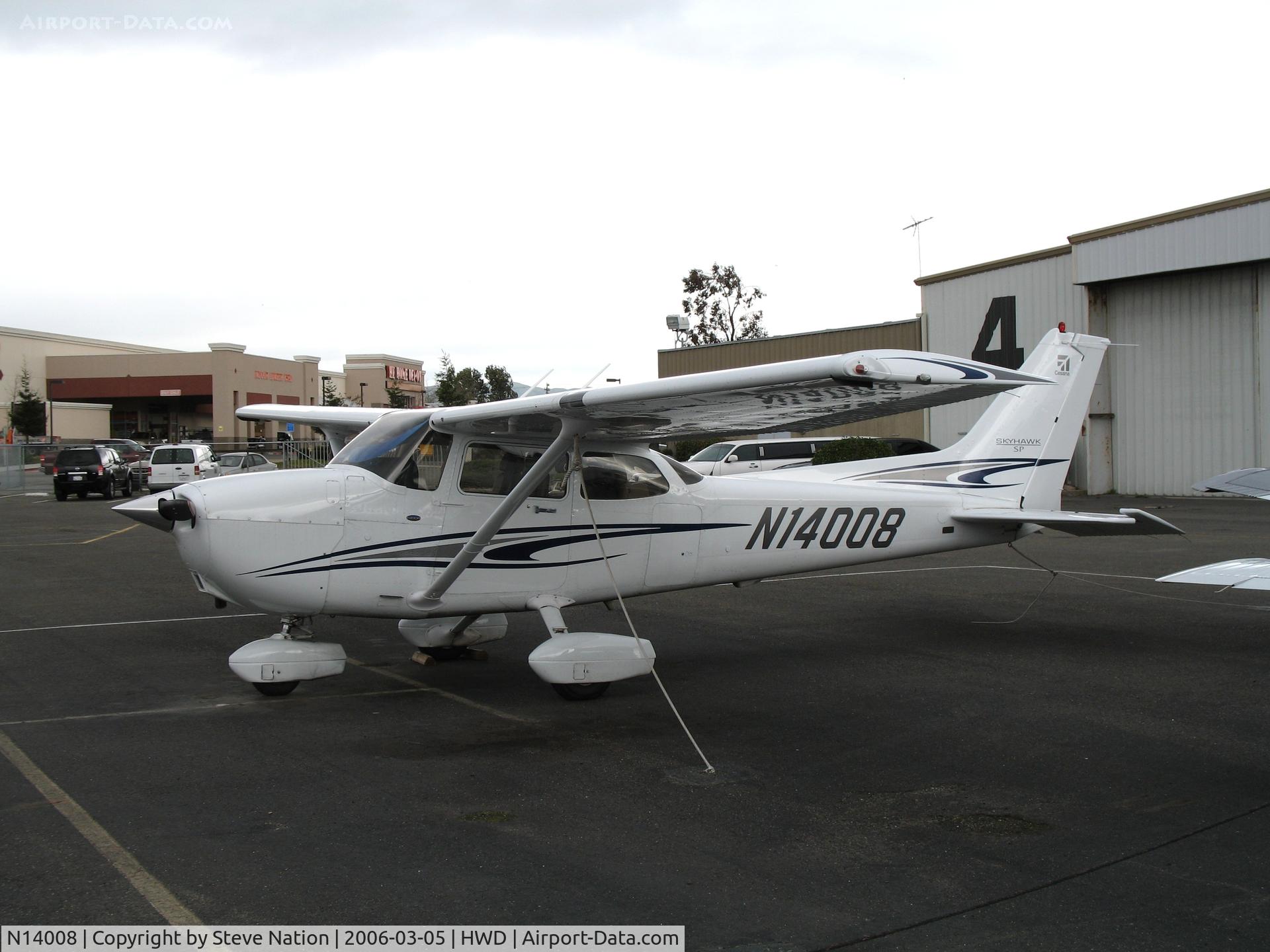 N14008, 2005 Cessna 172S C/N 172S9886, 2005 Cessna 172S at stormy Hayward Air Terminal, CA