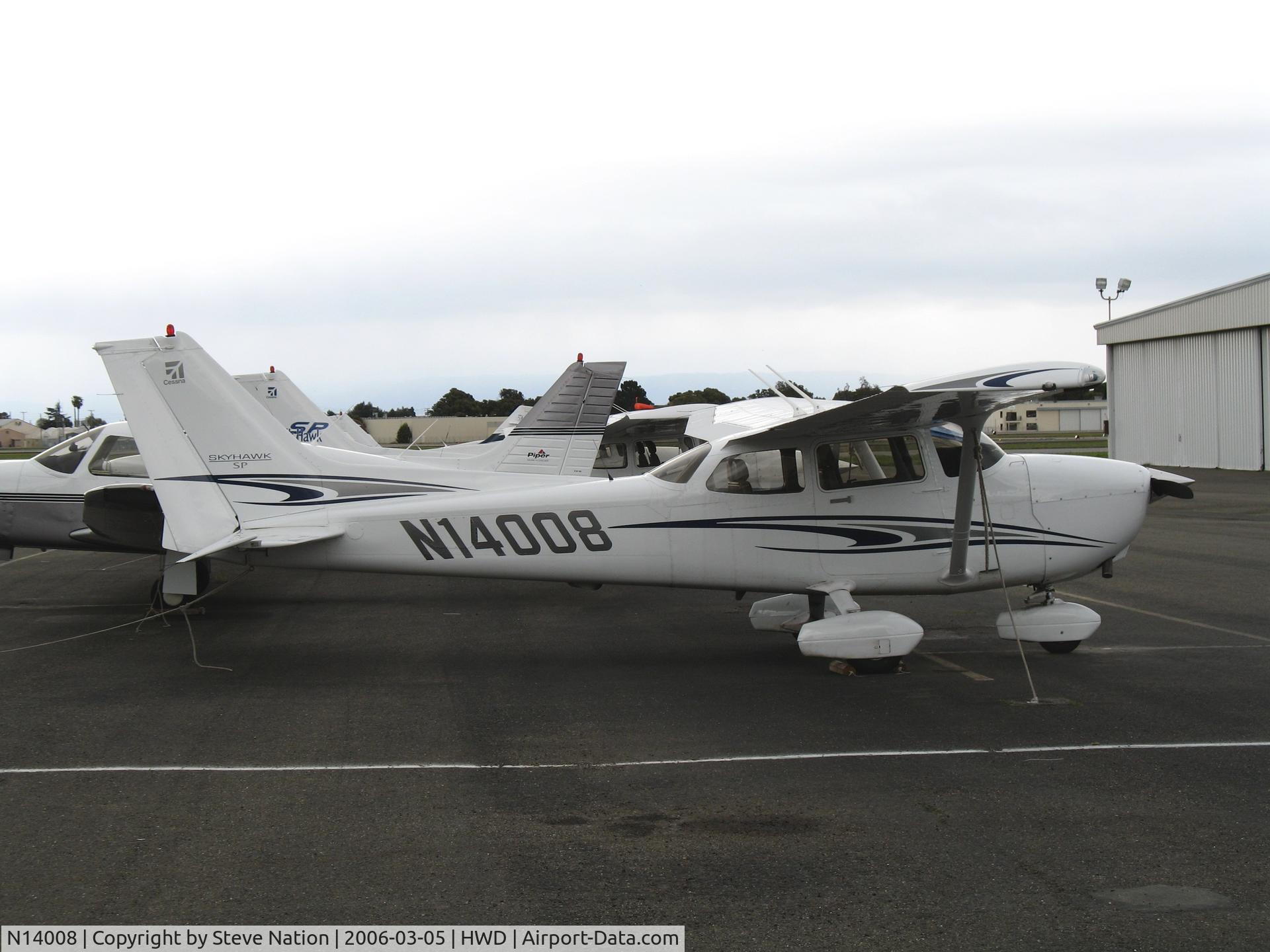 N14008, 2005 Cessna 172S C/N 172S9886, 2005 Cessna 172S at stormy Hayward Air Terminal, CA