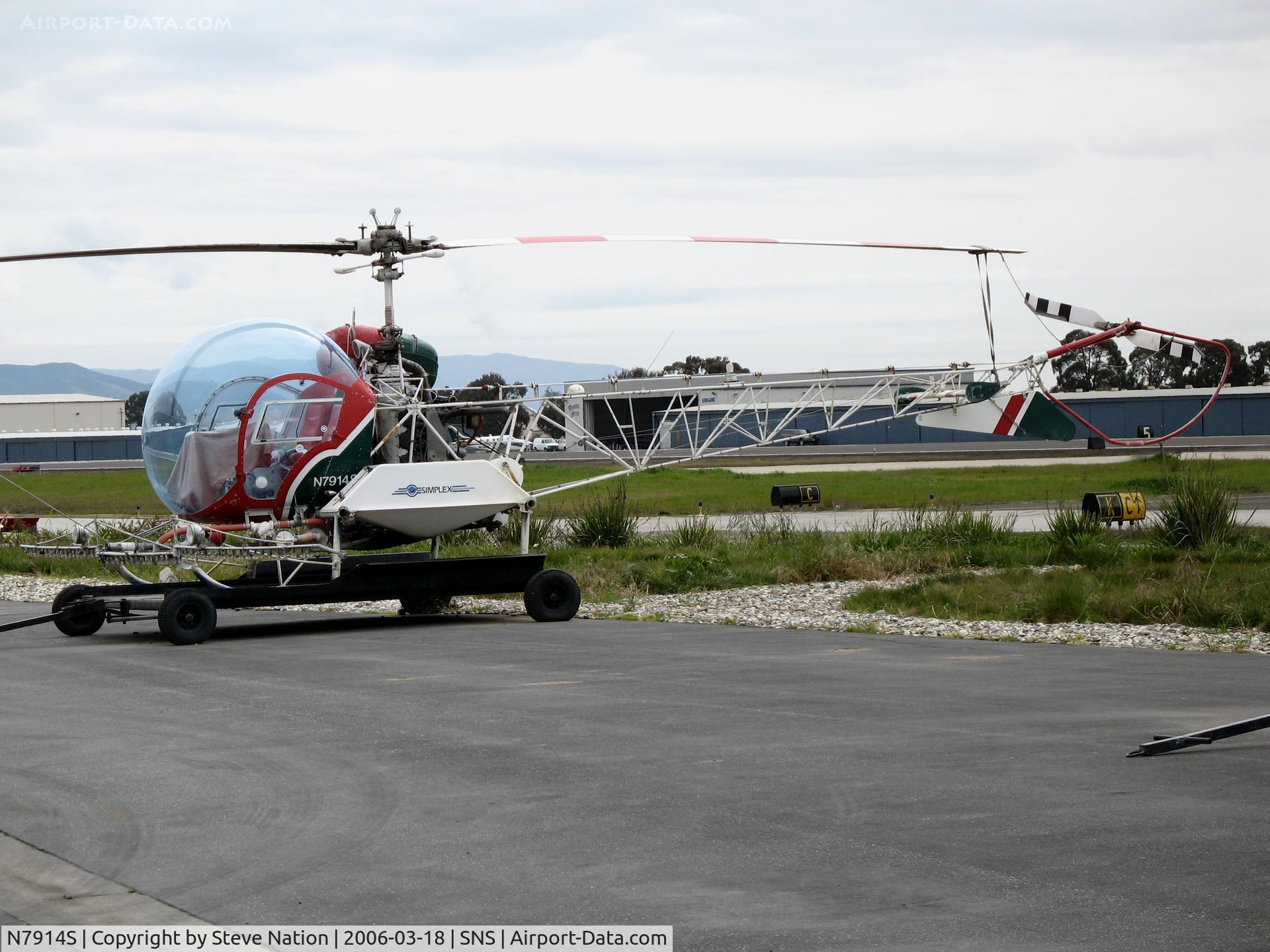 N7914S, 1967 Bell 47G-5 C/N 7848, Gomes Farm A/S 1967 Bell 47G-5 sprayer at Salinas, CA