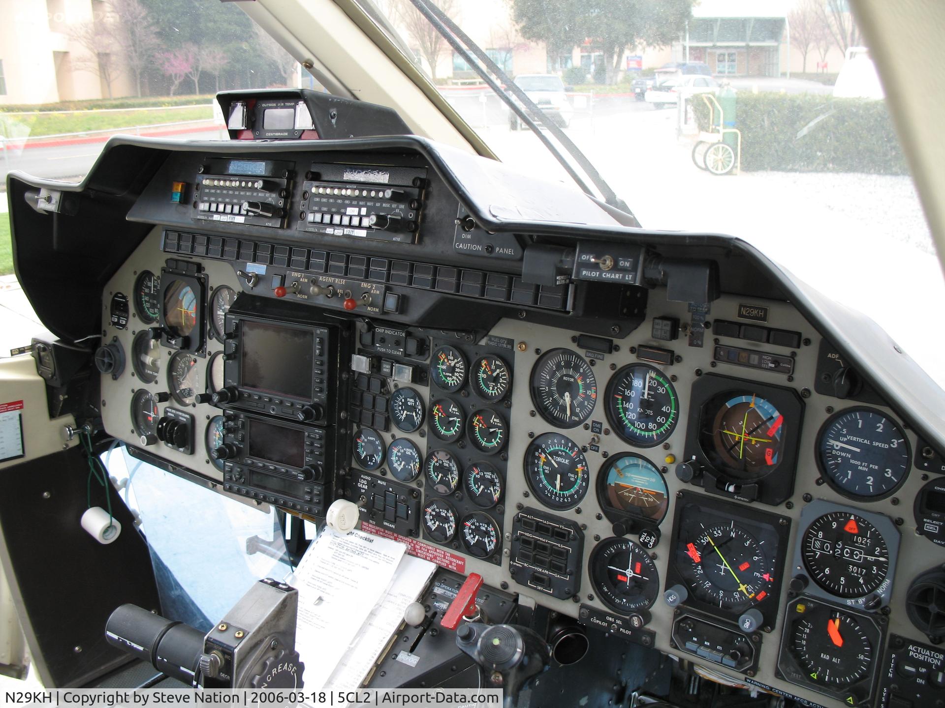 N29KH, 1981 Bell 222 C/N 47053, Close-up of cockpit on CALSTAR 1981 Bell 222
