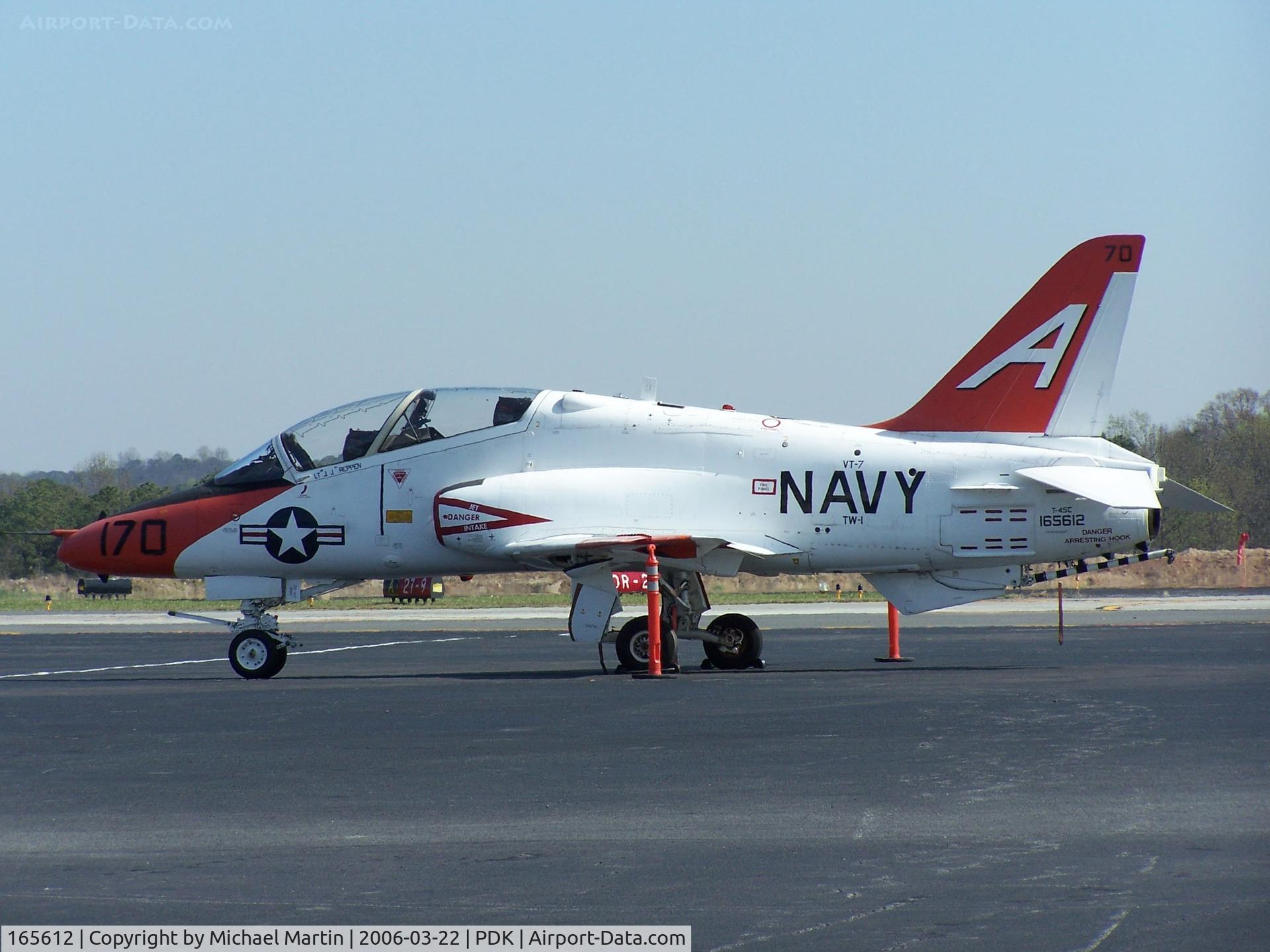 165612, Boeing T-45C Goshawk C/N C070, Tied down @ Mercury Air Center